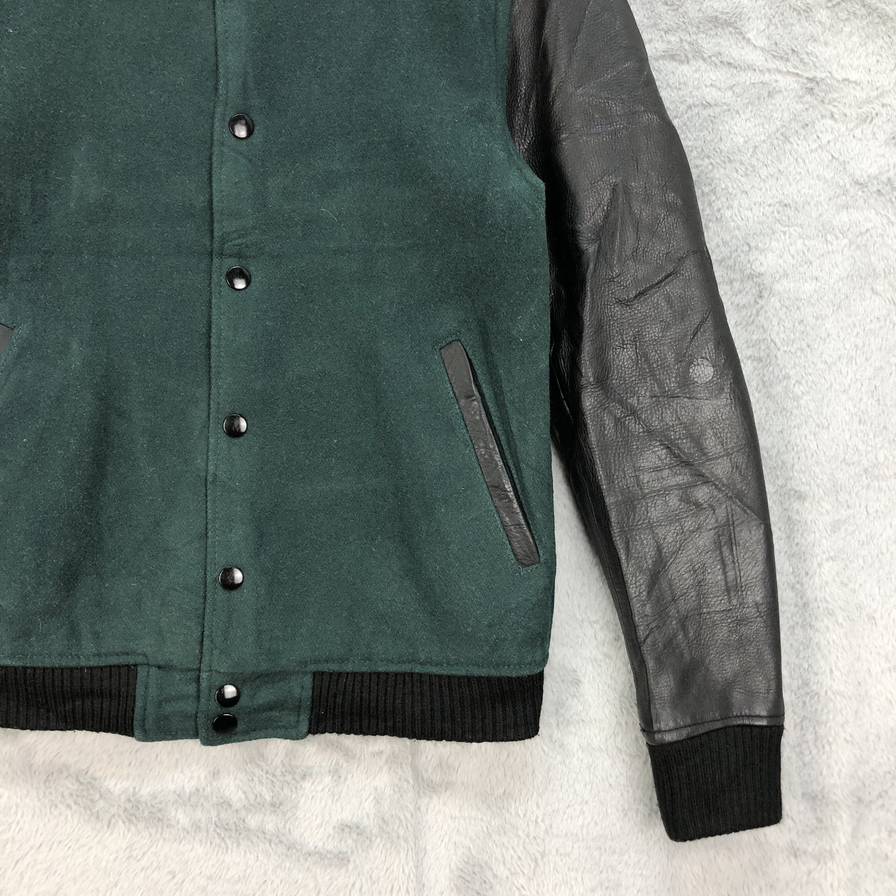 Journal Standard Journal Standard Green Wool Varsity Jacket #4850-174 Size M / US 6-8 / IT 42-44 - 5 Thumbnail