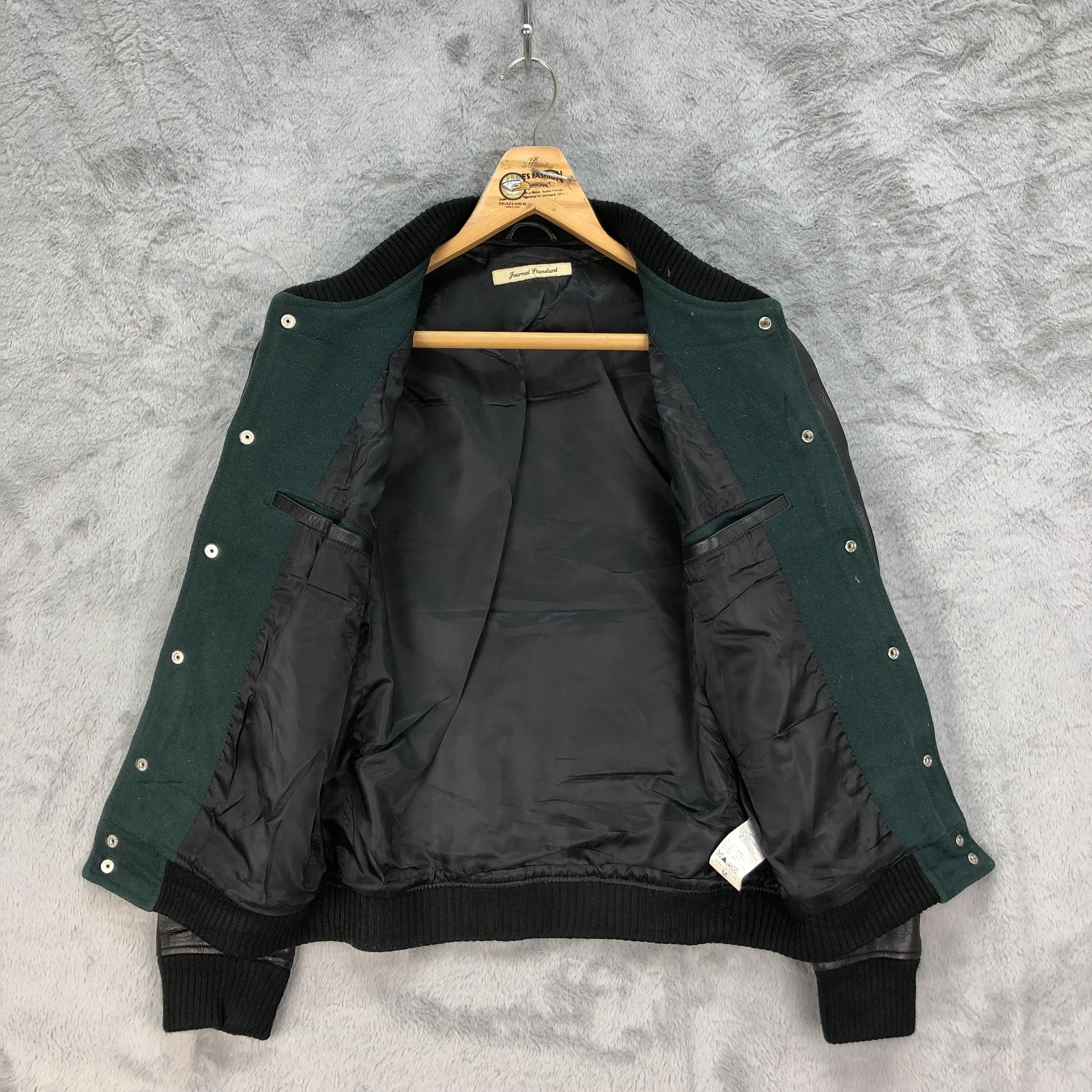 Journal Standard Journal Standard Green Wool Varsity Jacket #4850-174 Size M / US 6-8 / IT 42-44 - 6 Thumbnail