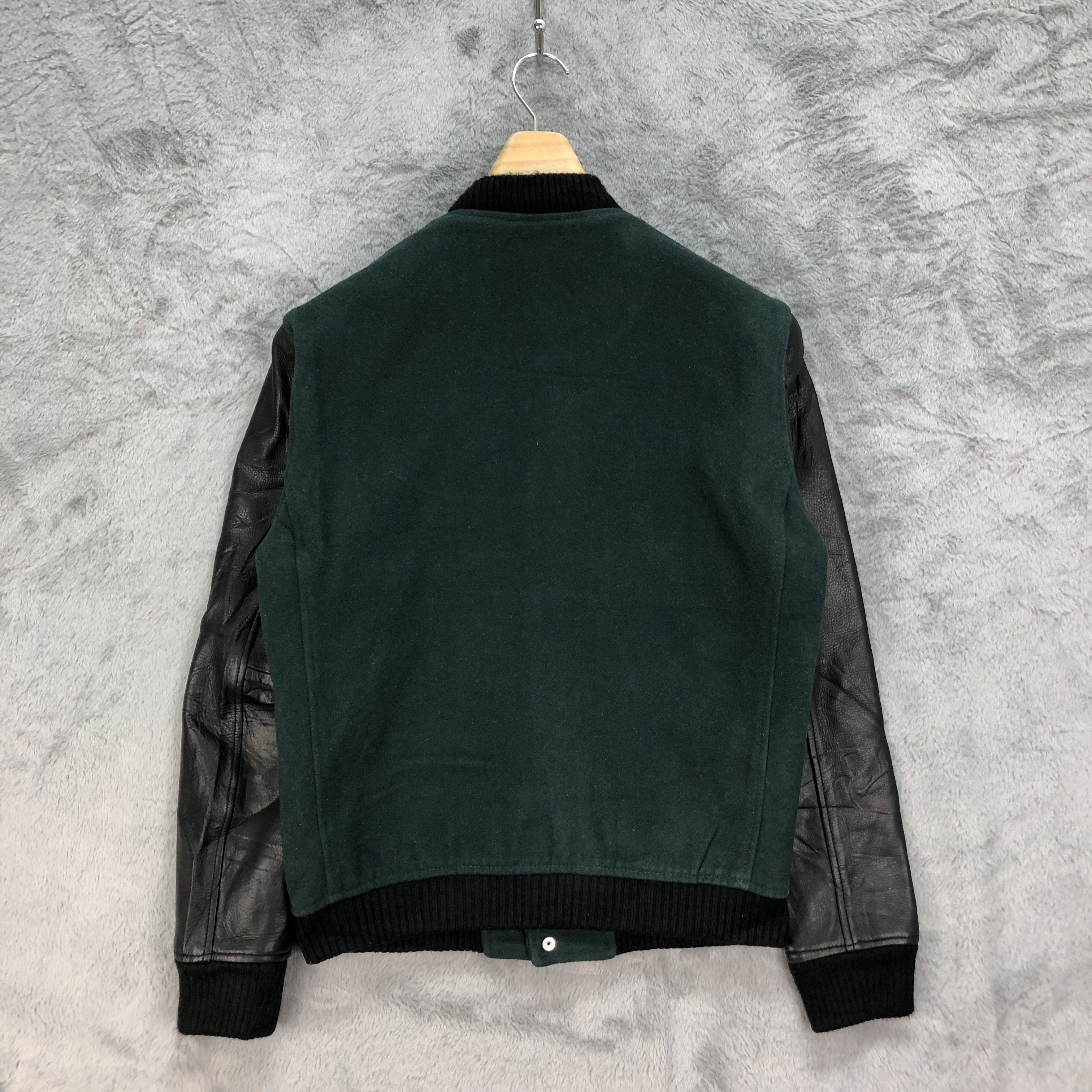 Journal Standard Journal Standard Green Wool Varsity Jacket #4850-174 Size M / US 6-8 / IT 42-44 - 10 Thumbnail