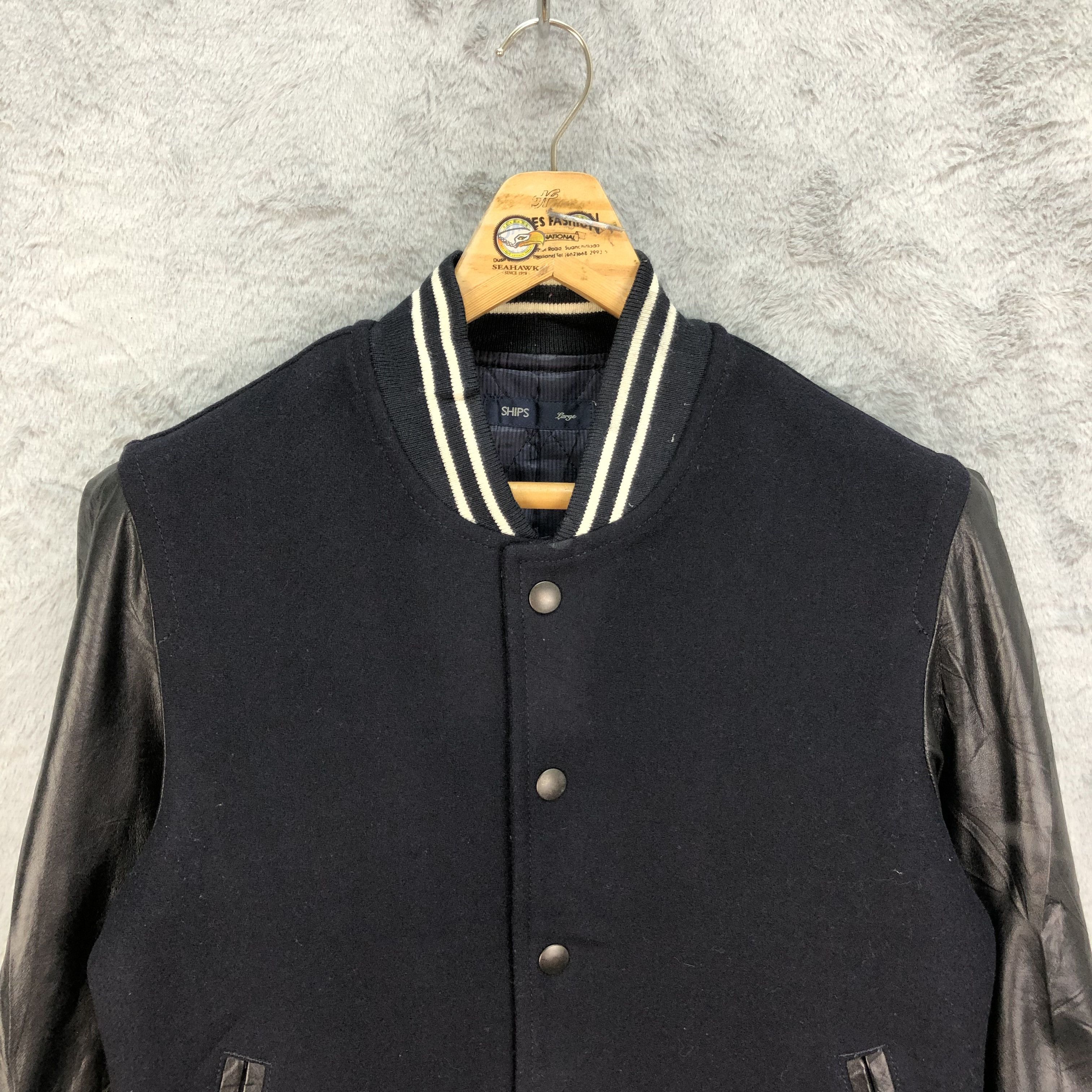 Japanese Brand Ships Wool Varsity Jacket #4847-174 Size US L / EU 52-54 / 3 - 2 Thumbnail