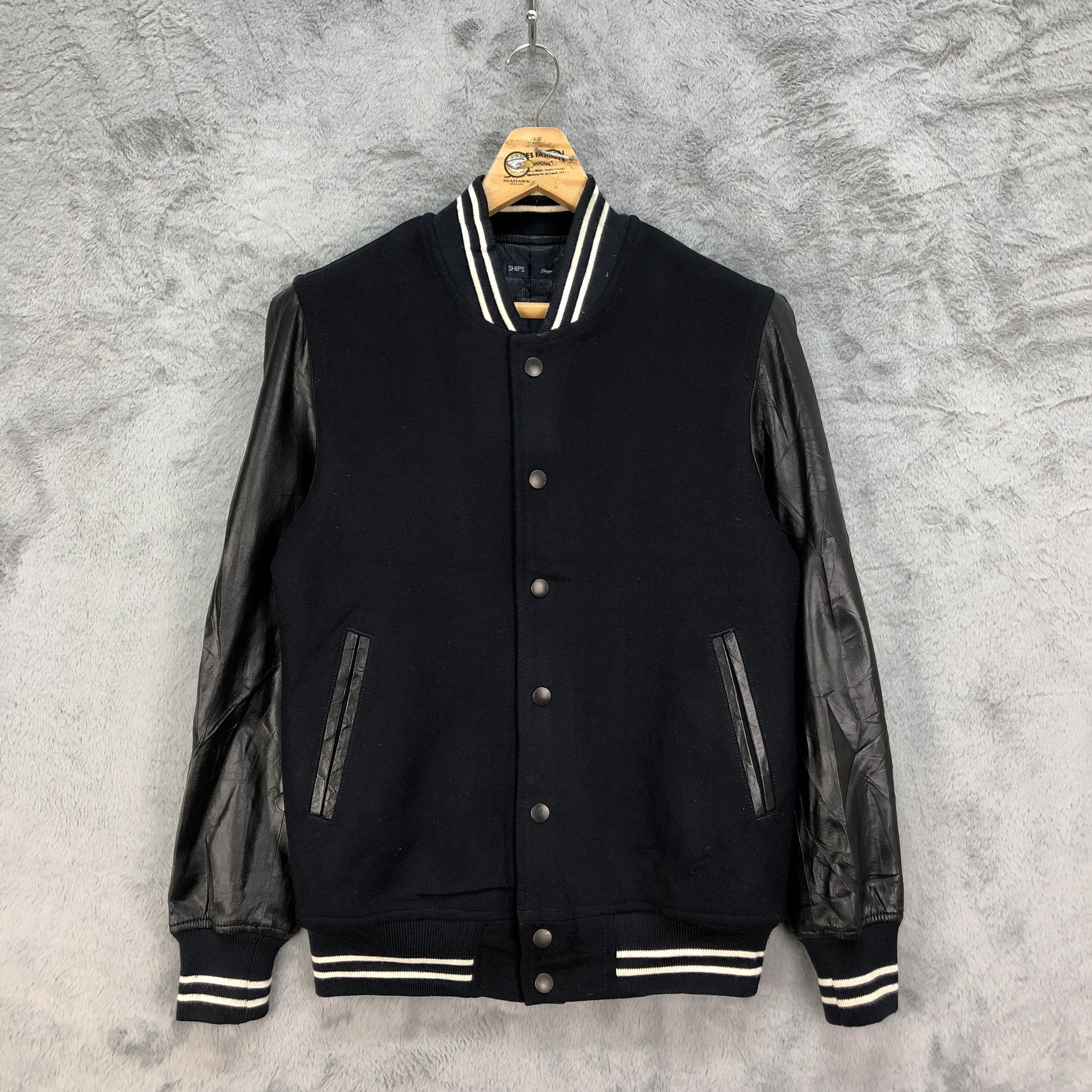 Japanese Brand Ships Wool Varsity Jacket #4847-174 Size US L / EU 52-54 / 3 - 1 Thumbnail