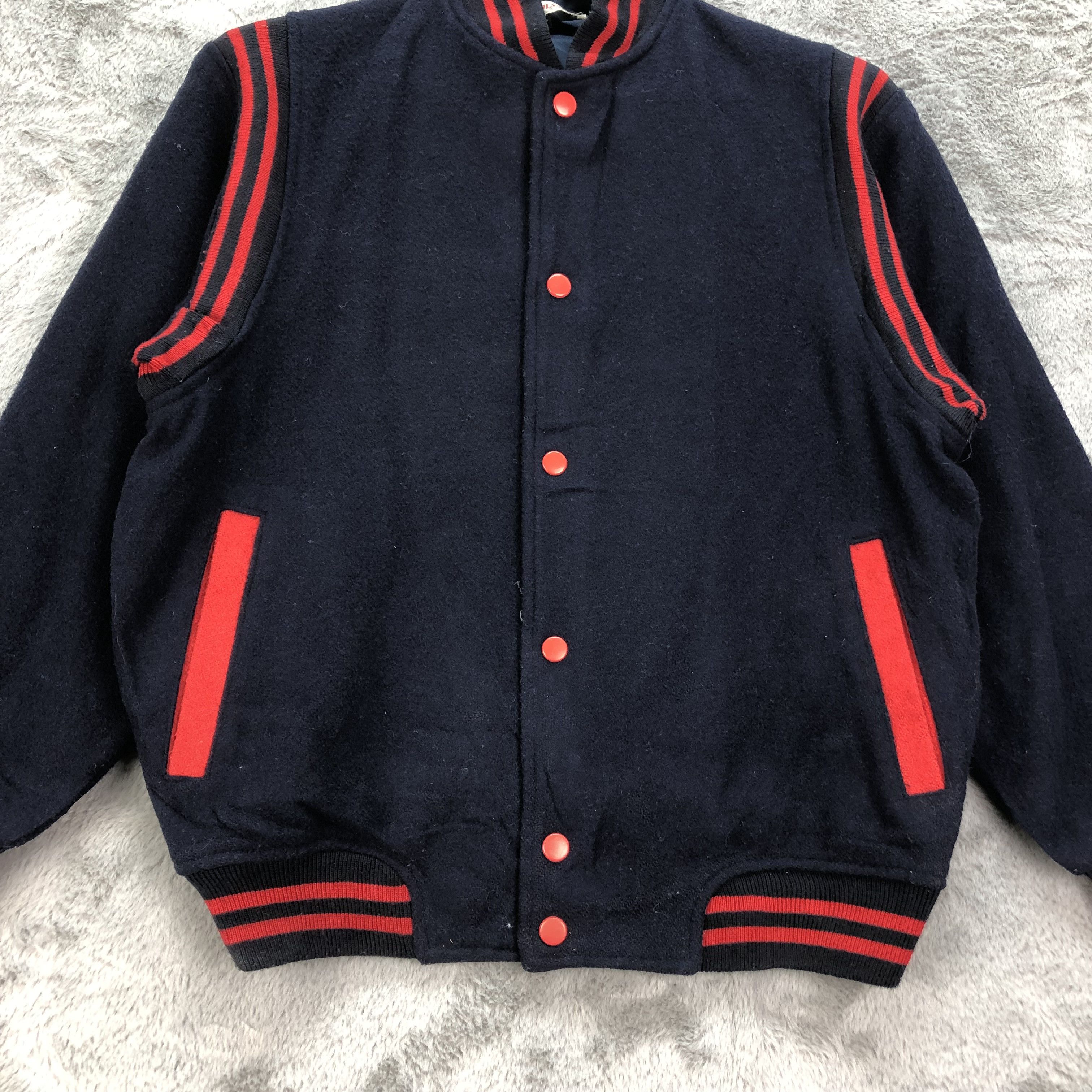 Japanese Brand FRIENDLY Silver Ox Made in Japan Wool Varsity #4794-170 Size US S / EU 44-46 / 1 - 3 Thumbnail
