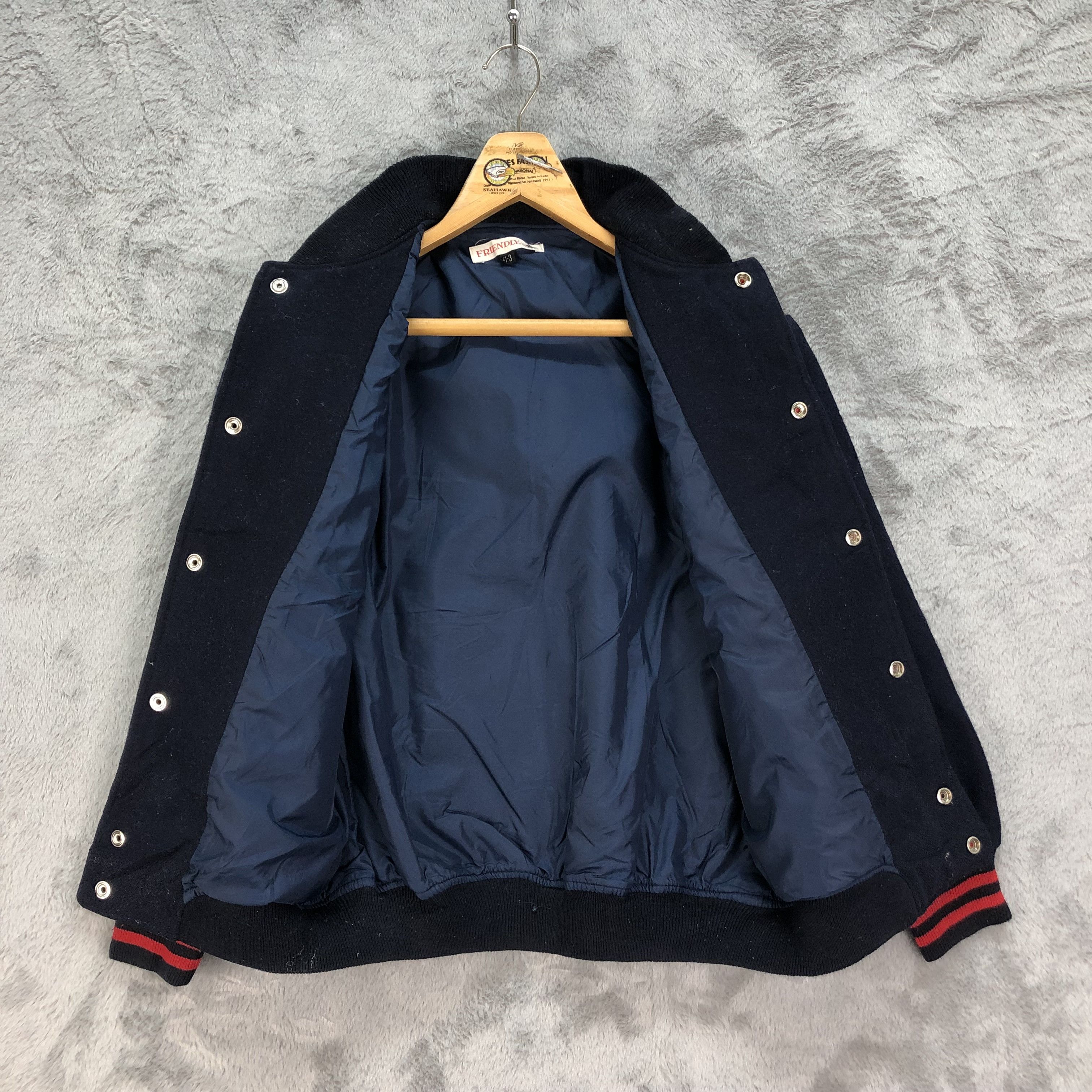 Japanese Brand FRIENDLY Silver Ox Made in Japan Wool Varsity #4794-170 Size US S / EU 44-46 / 1 - 6 Thumbnail
