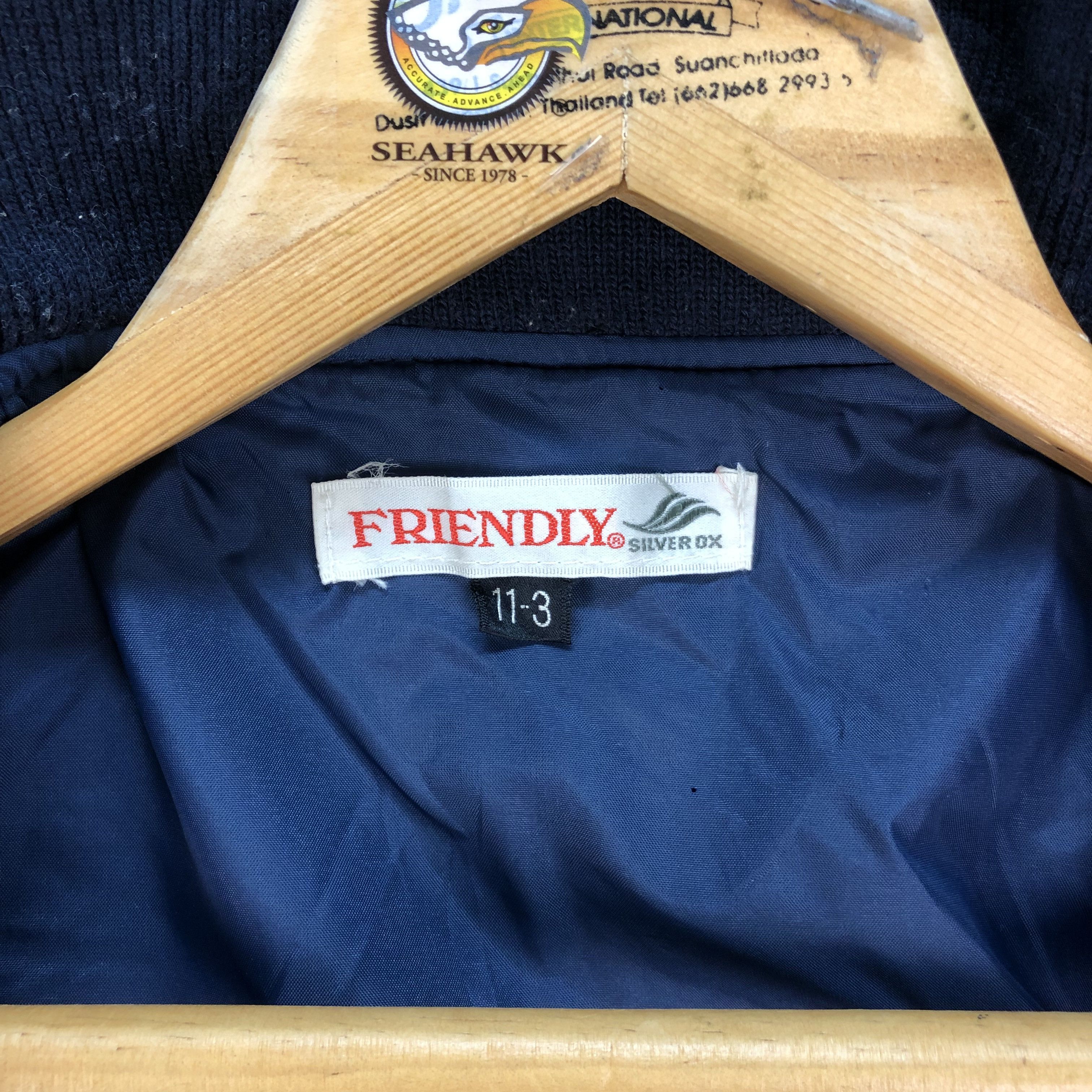 Japanese Brand FRIENDLY Silver Ox Made in Japan Wool Varsity #4794-170 Size US S / EU 44-46 / 1 - 7 Thumbnail