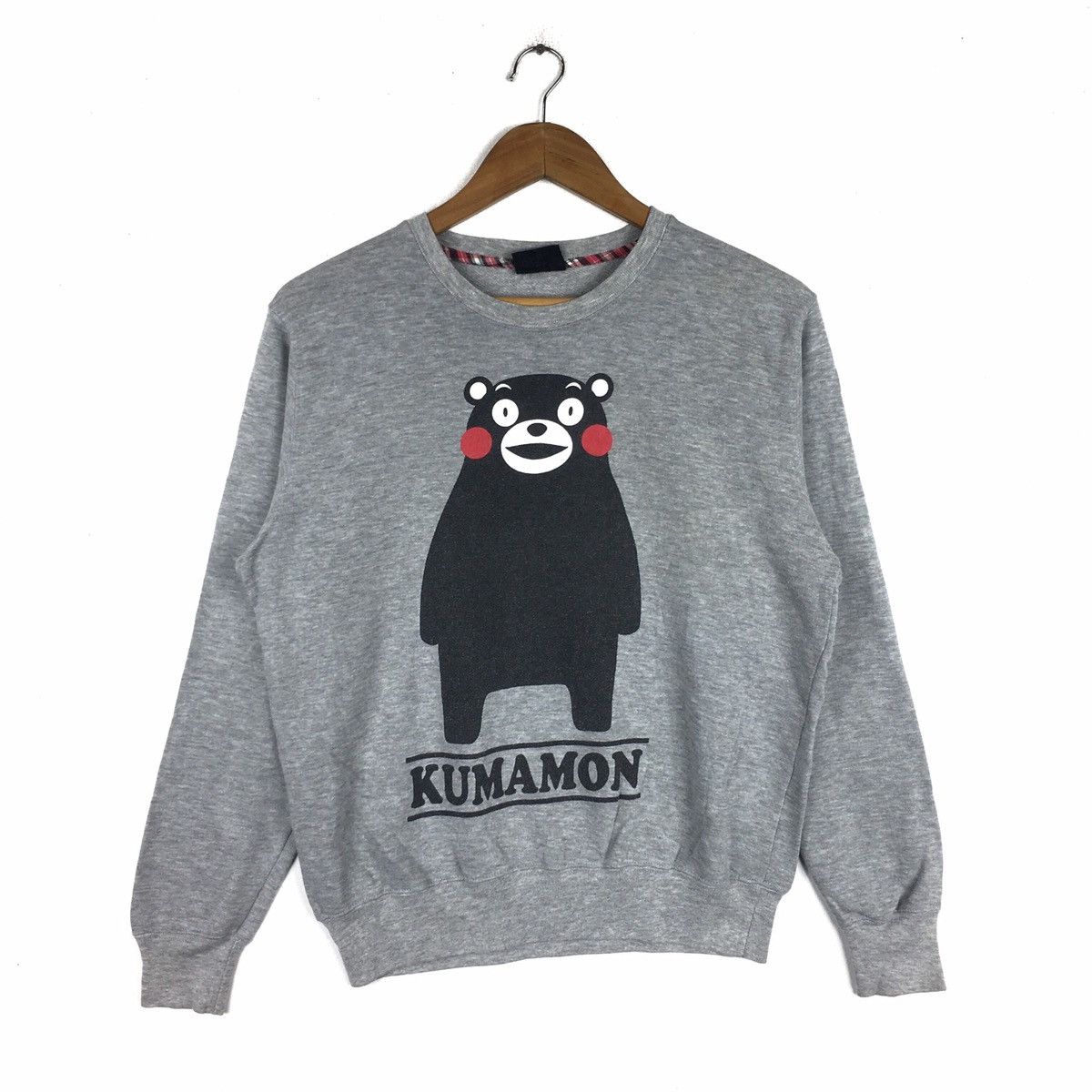 image of Vintage Kumamon Japanese Mascot Sweatshirts Pullover Jumper in Grey, Men's (Size Medium)
