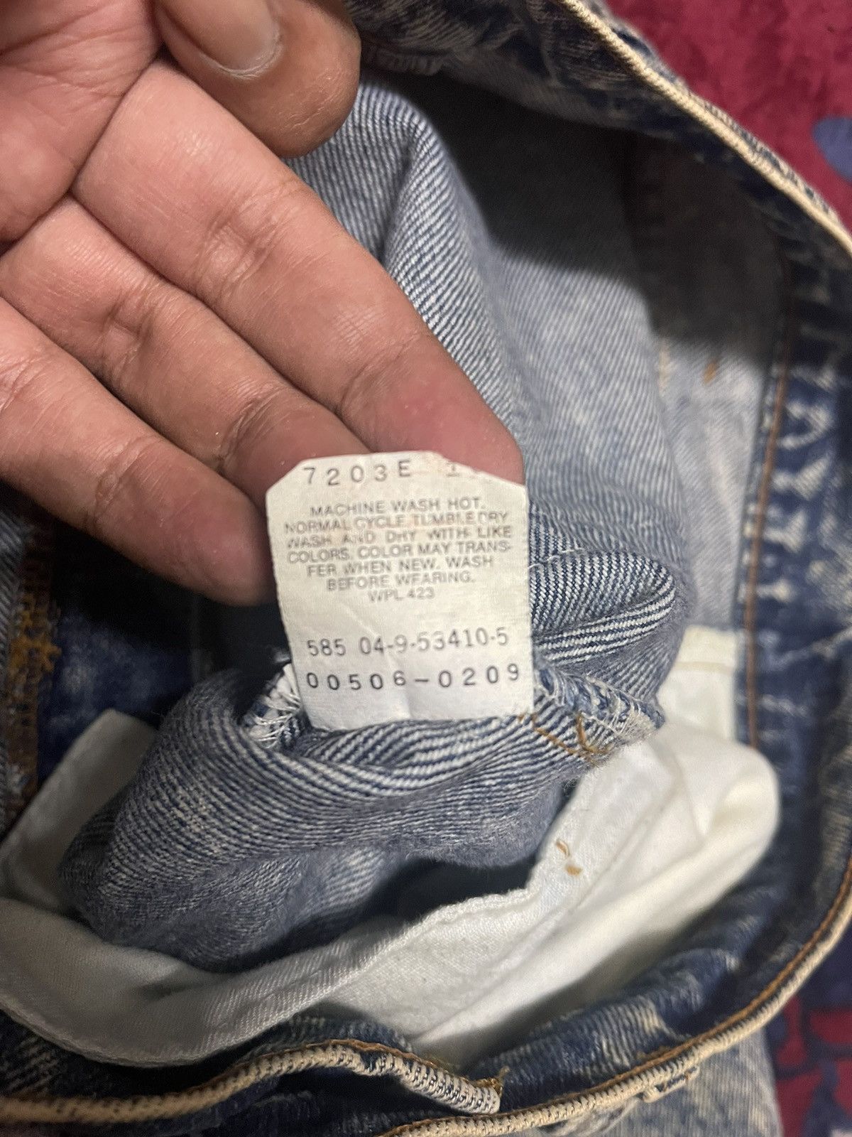 Levi's Vintage 90s Levis acid wash blue denim Size US 34 / EU 50 - 3 Thumbnail