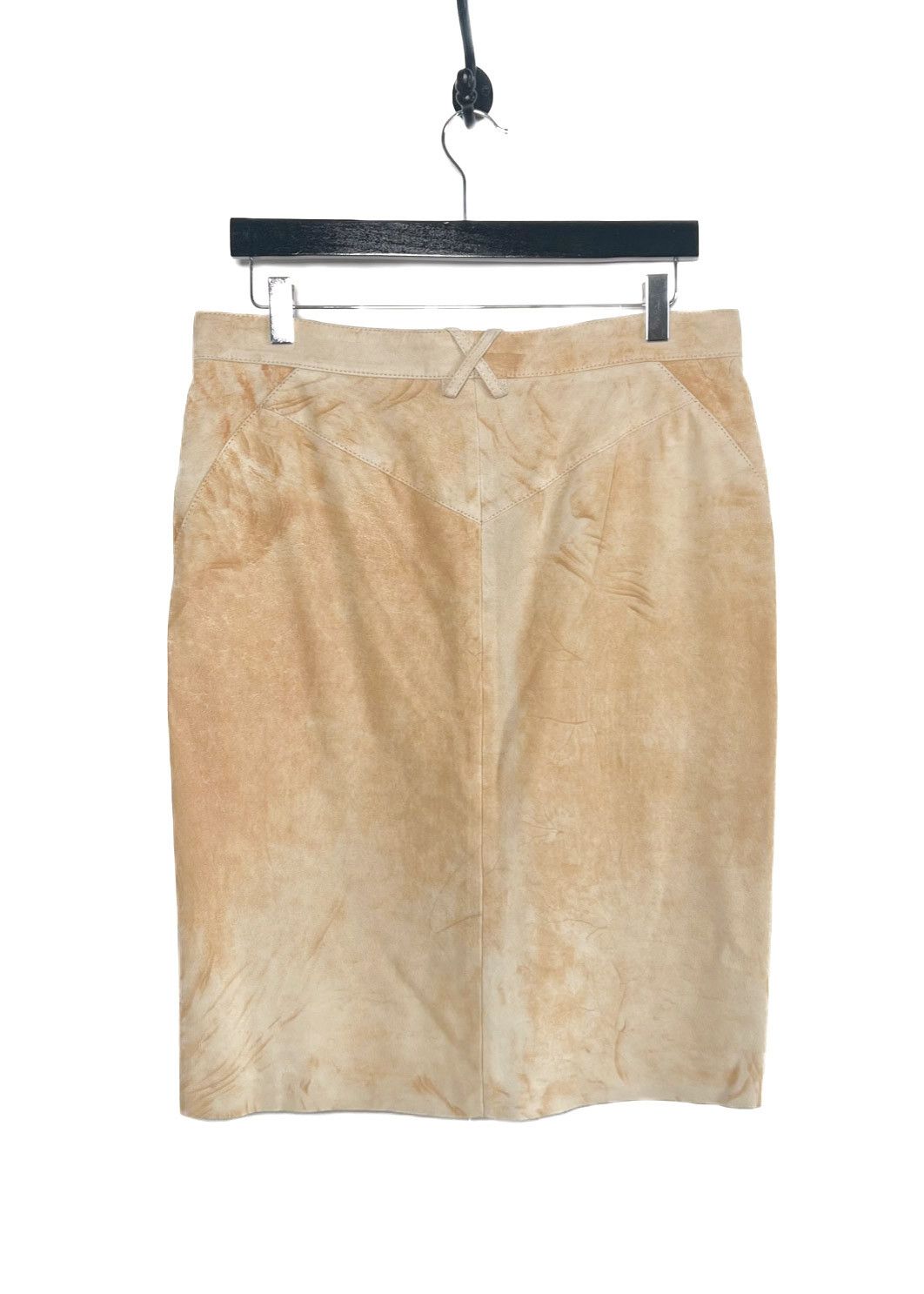 Roberto Cavalli Roberto Cavalli Beige Washed Suede Laced Skirt Size 28" / US 6 / IT 42 - 2 Thumbnail