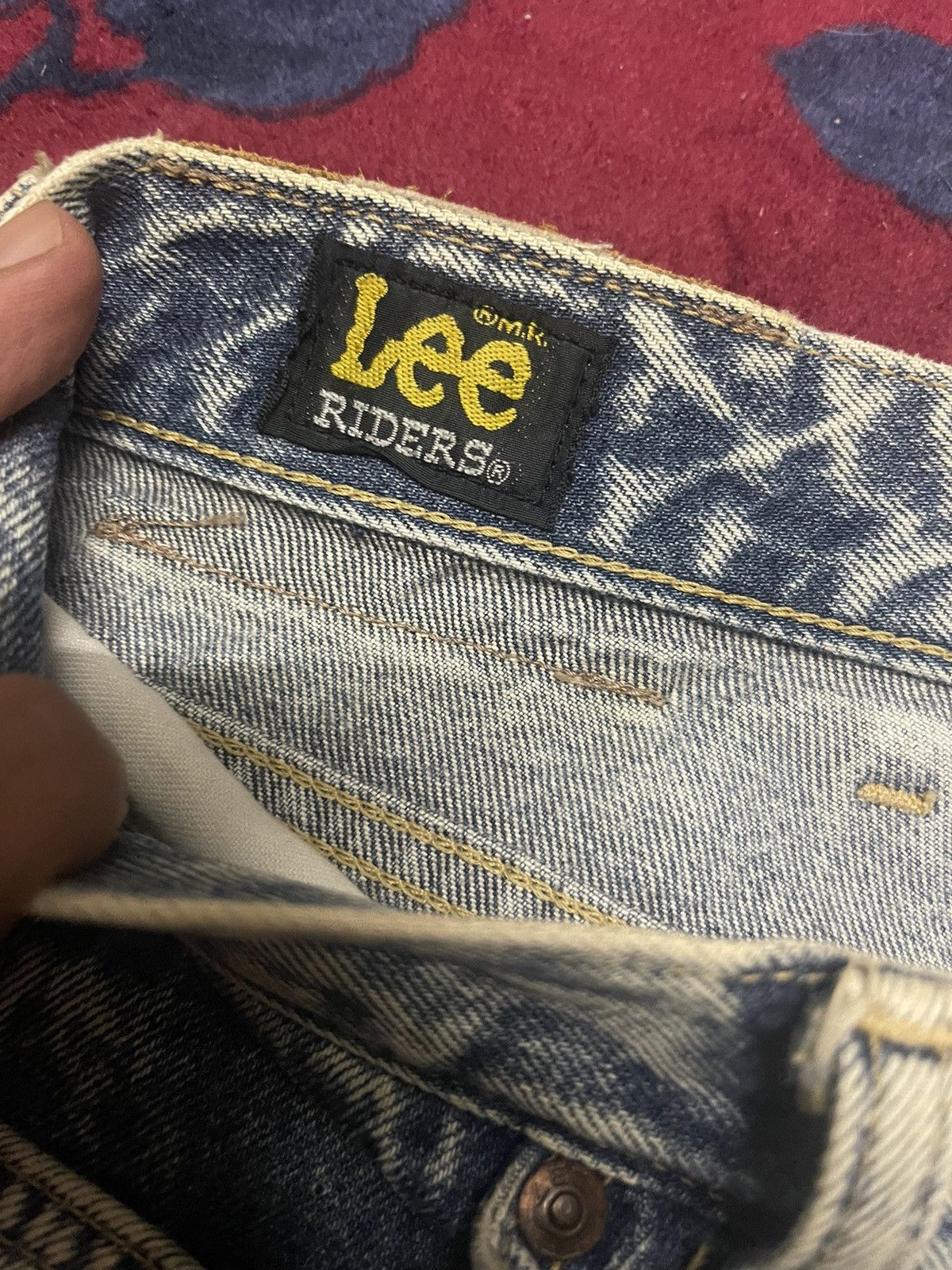 Lee Vintage Lee acid wash blue denim non selvedge Size US 35 - 4 Thumbnail