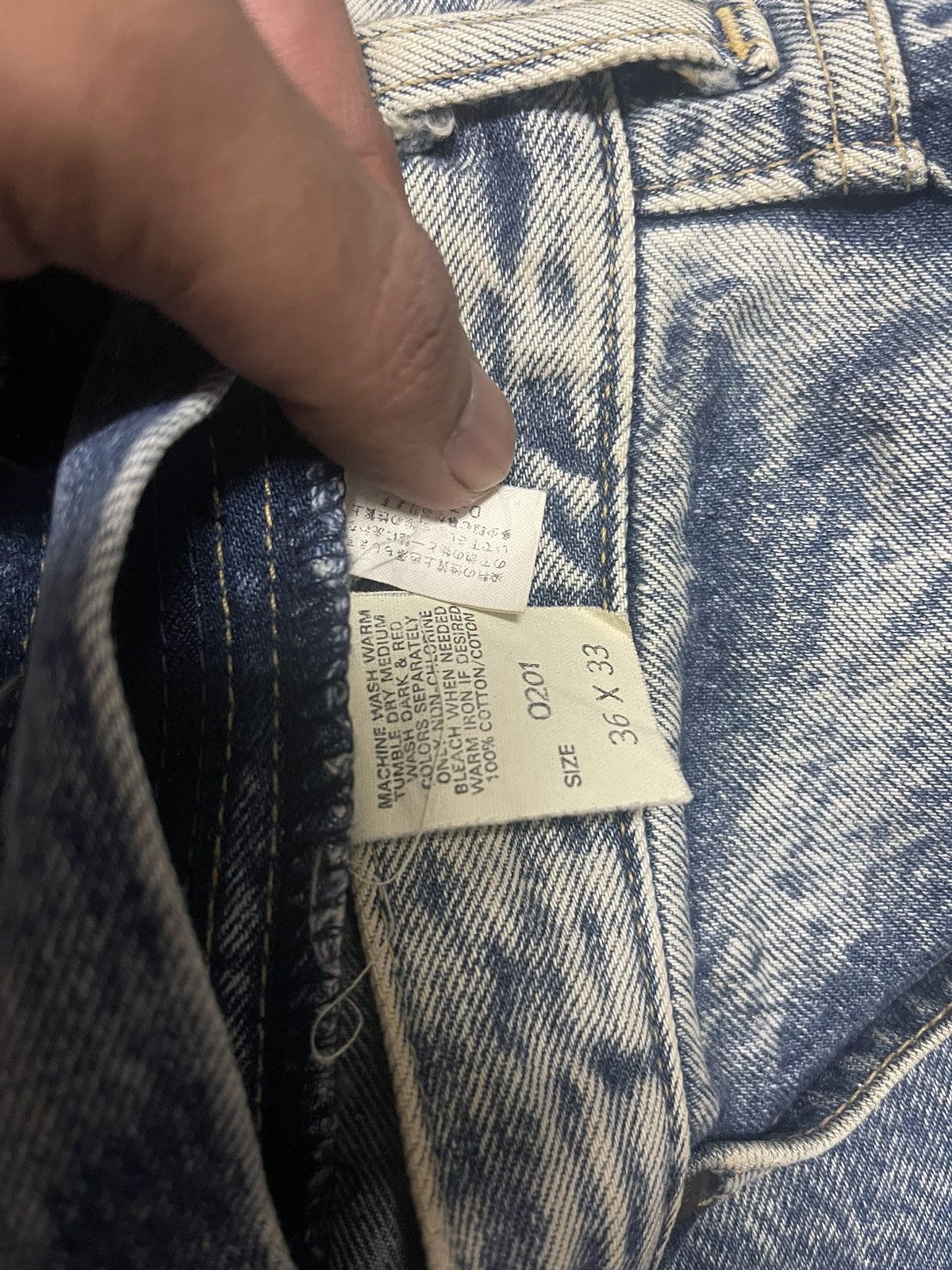 Lee Vintage Lee acid wash blue denim non selvedge Size US 35 - 3 Thumbnail