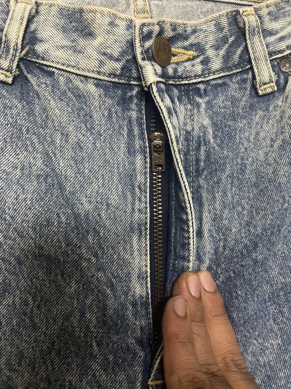 Lee Vintage Lee acid wash blue denim non selvedge Size US 35 - 5 Thumbnail