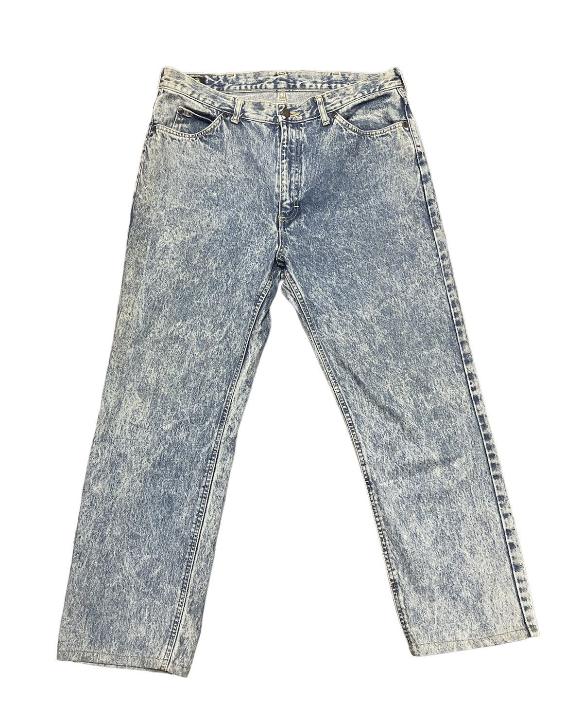 Lee Vintage Lee acid wash blue denim non selvedge Size US 35 - 1 Thumbnail