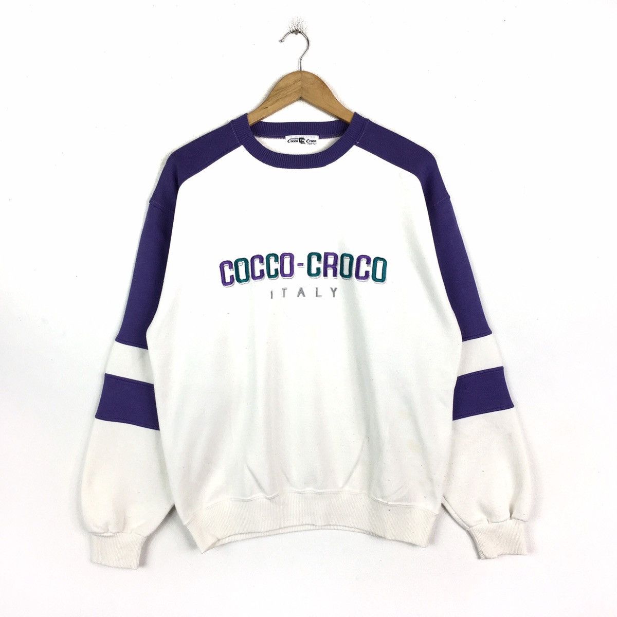 Vintage COCCO CROCO Italy Big Logo Sweatshirts Pullover