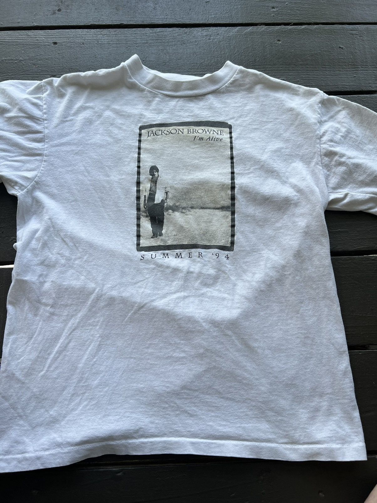 T-shirt Vintage Jackson Browne I'm Alive Tour - Taille S à 2XL - Neuf Avec étiquettes