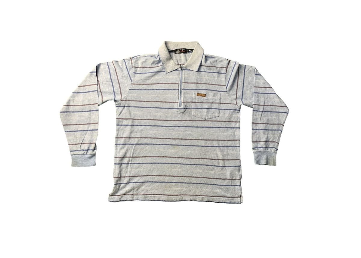 Japanese Brand Kansai Yamamoto Single Pocket Long Sleeve Striped Design Size US M / EU 48-50 / 2 - 1 Thumbnail