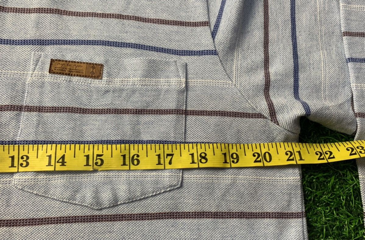 Japanese Brand Kansai Yamamoto Single Pocket Long Sleeve Striped Design Size US M / EU 48-50 / 2 - 10 Thumbnail