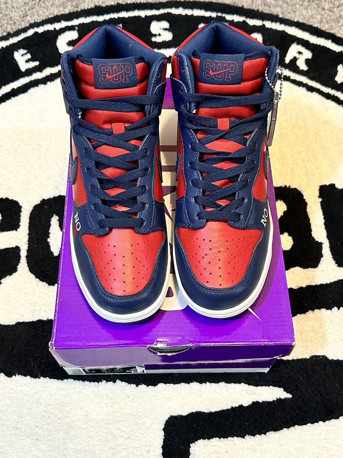 Nike × Supreme Nike SB Dunk High Supreme “By Any Means” Navy Size US 8 / EU 41 - 3 Thumbnail