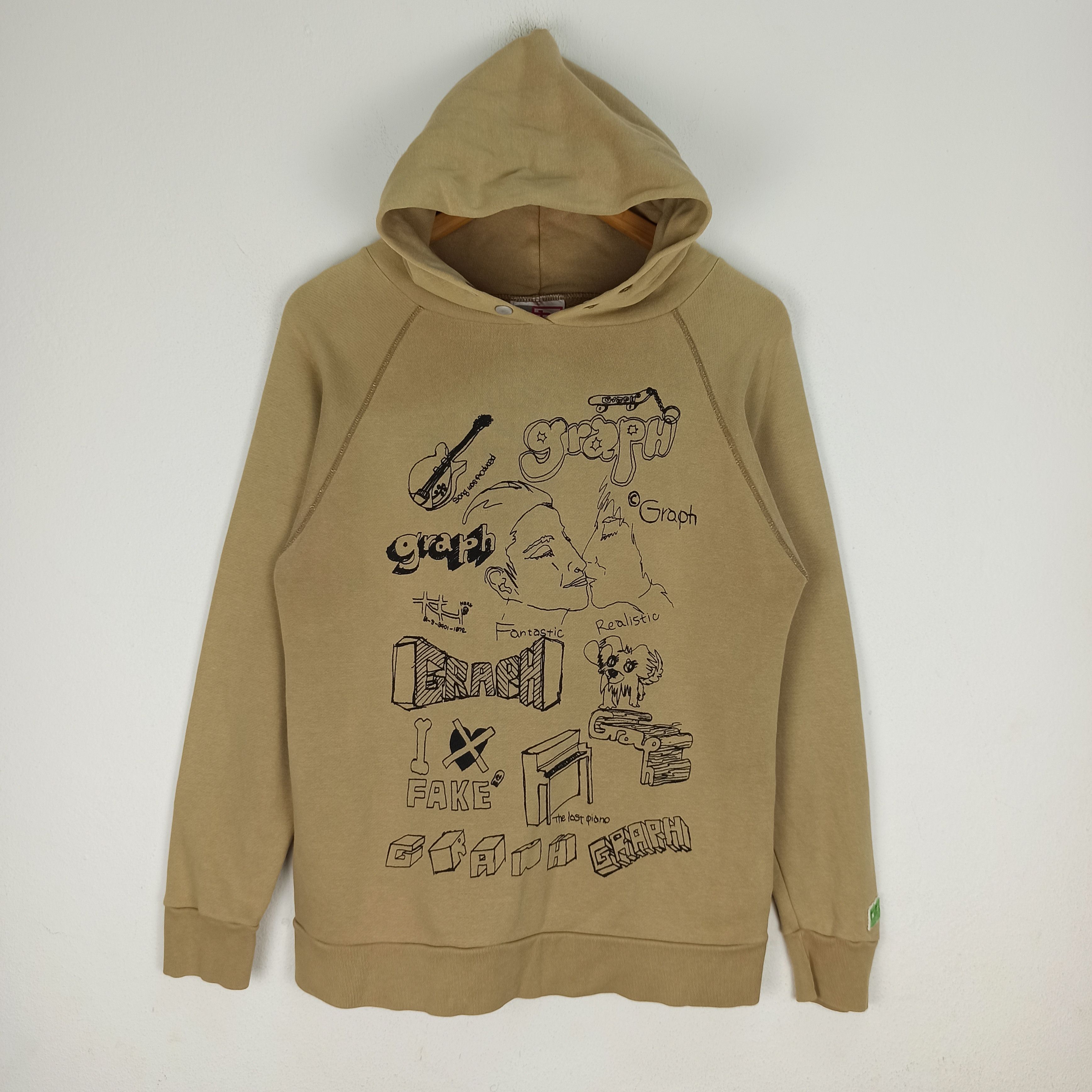 Rare Art Graph Hoodie Nice Design Medium Size
