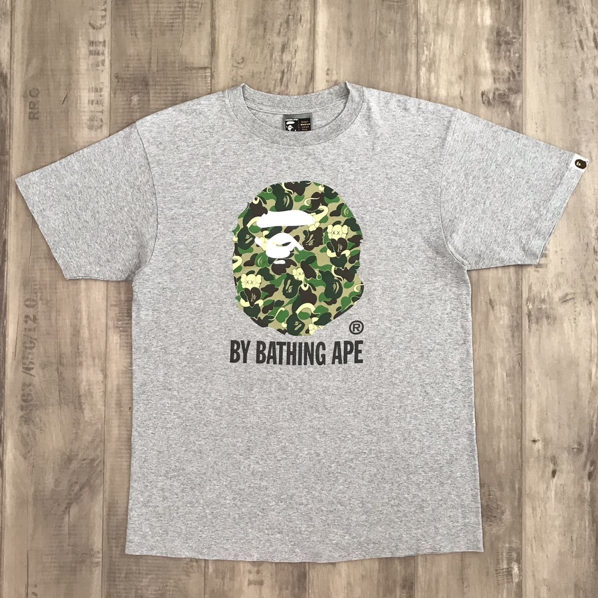 image of Bape × Kaws Bendy Ape Head T-Shirt Abc Camo Green in Grey, Men's (Size Medium)