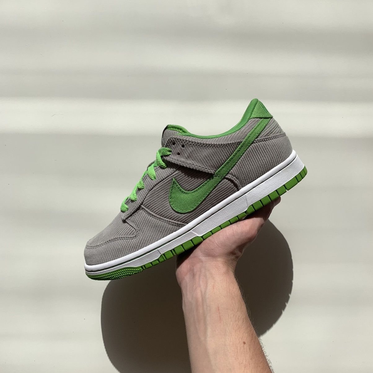 Nike !NEW 2011 Nike Dunk Low Corduroy ID Green Grey Medusa Size US 7 / EU 40 - 1 Thumbnail