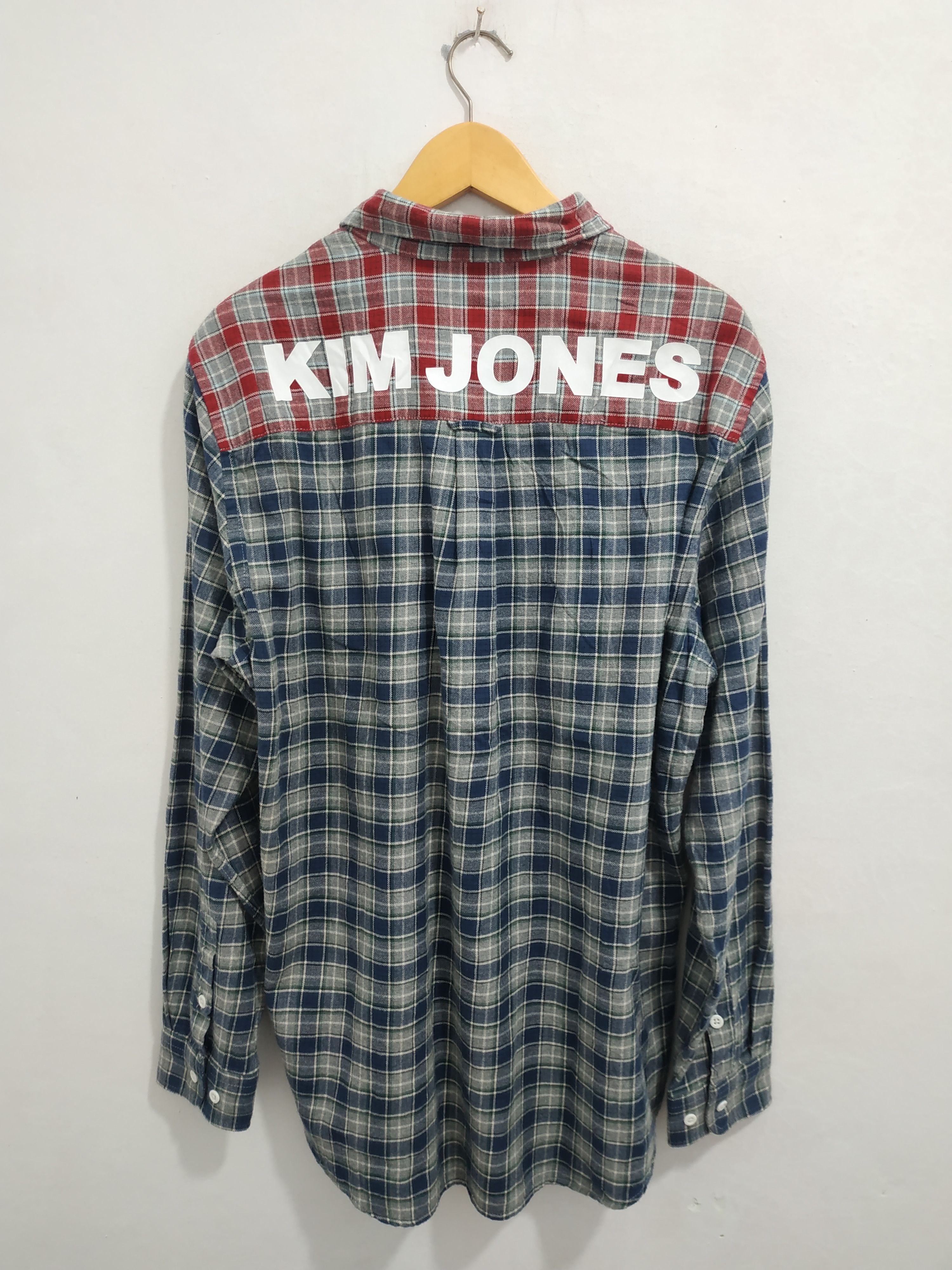 image of Kim Jones X Gu Flannel Shirt in Red Plaid, Men's (Size Medium)