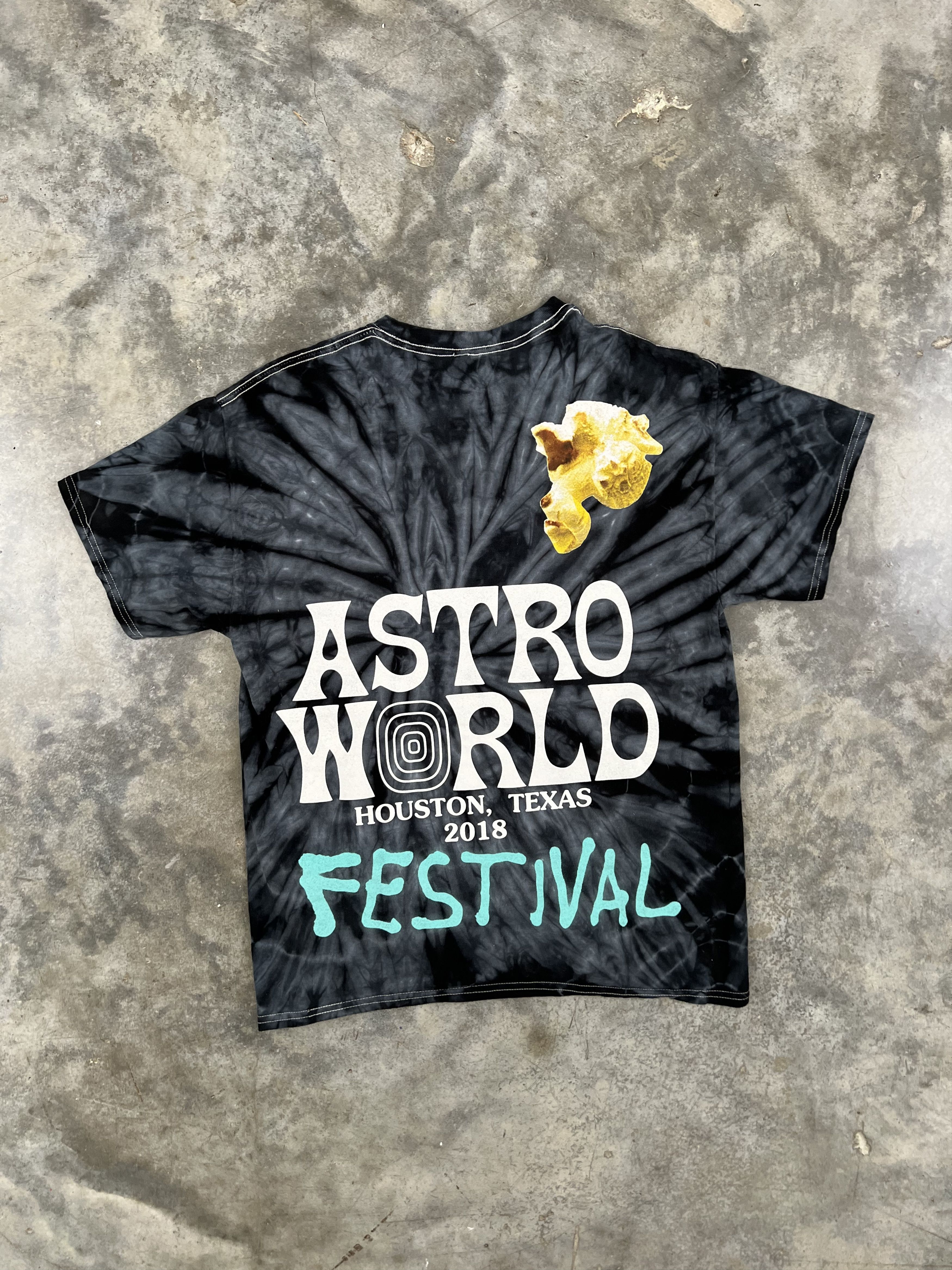 Travis Scott Travis Scott Tie Dye Astroworld Tie Dye Tee Large Popcorn Size US L / EU 52-54 / 3 - 1 Thumbnail