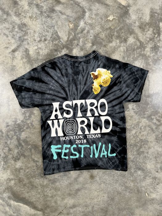 Travis Scott Travis Scott Tie Dye Astroworld Tie Dye Tee Large Popcorn ...