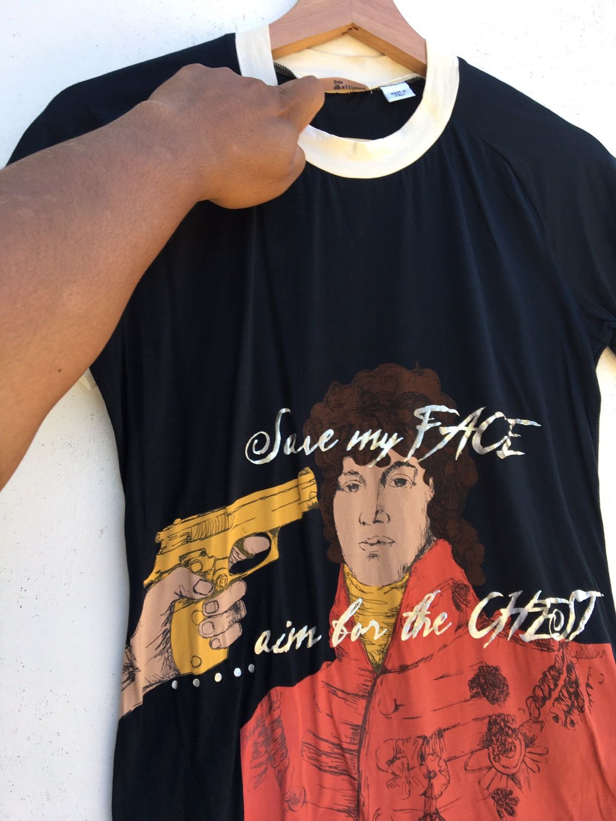 John Galliano Rare John Galliano Save My Face ...Printed Tshirt Size US S / EU 44-46 / 1 - 6 Thumbnail