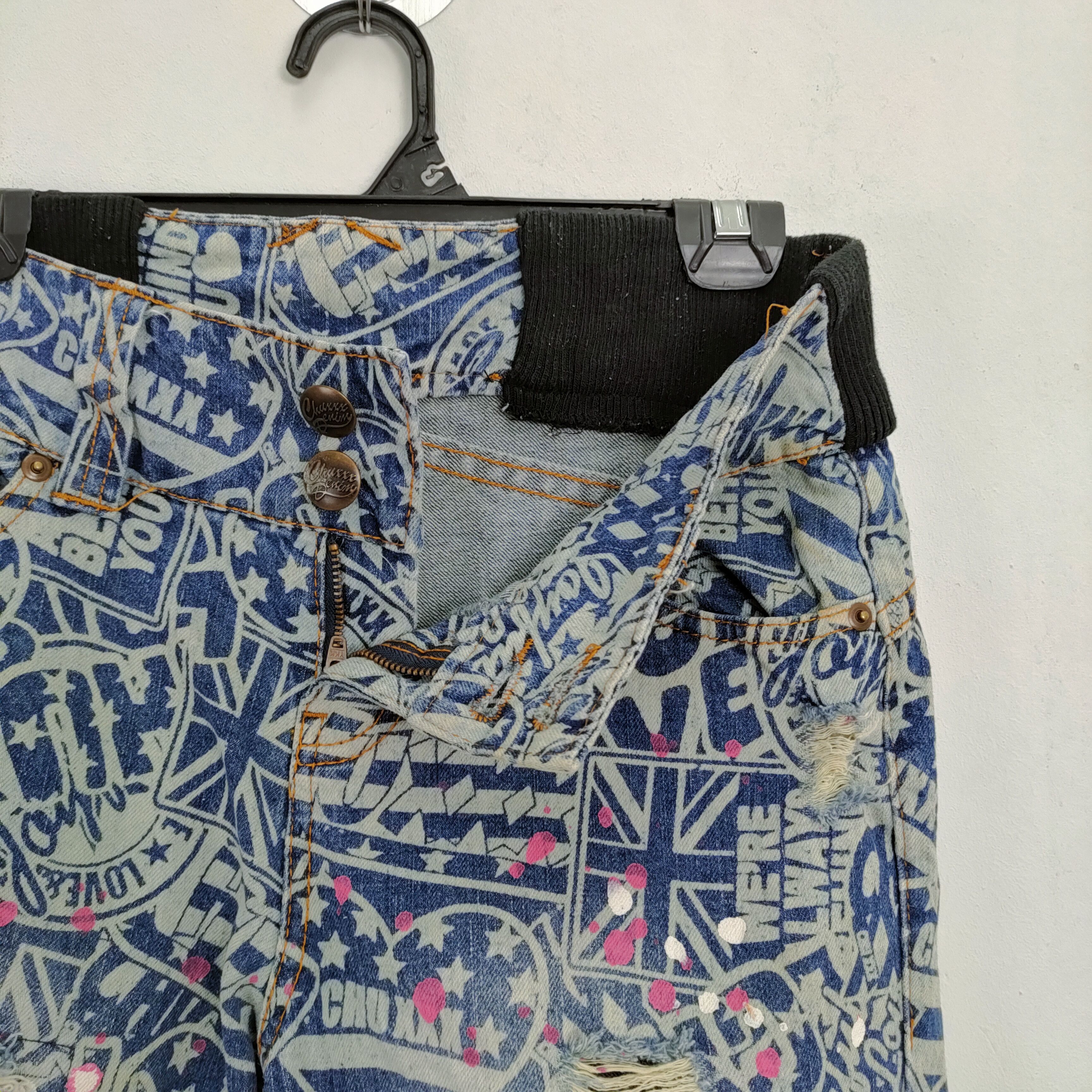 Japanese Brand CHU XXX PATCHWORK SHORT PANTS/ DISTRESSED STYLE Size US 30 / EU 46 - 5 Thumbnail