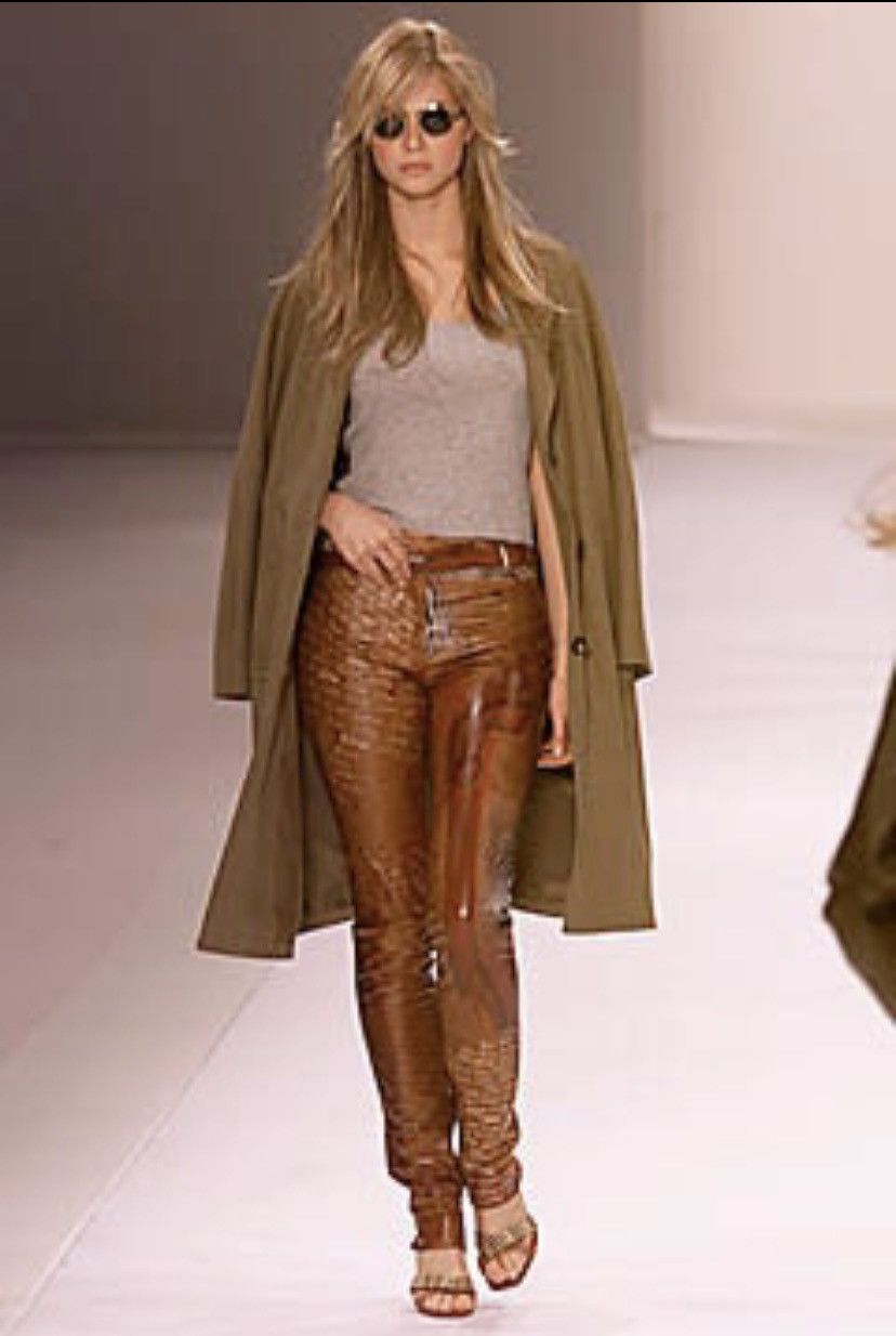 Celine Vintage SS01 Runway Painted Leather Pants Size 32" / US 10 / IT 46 - 1 Thumbnail
