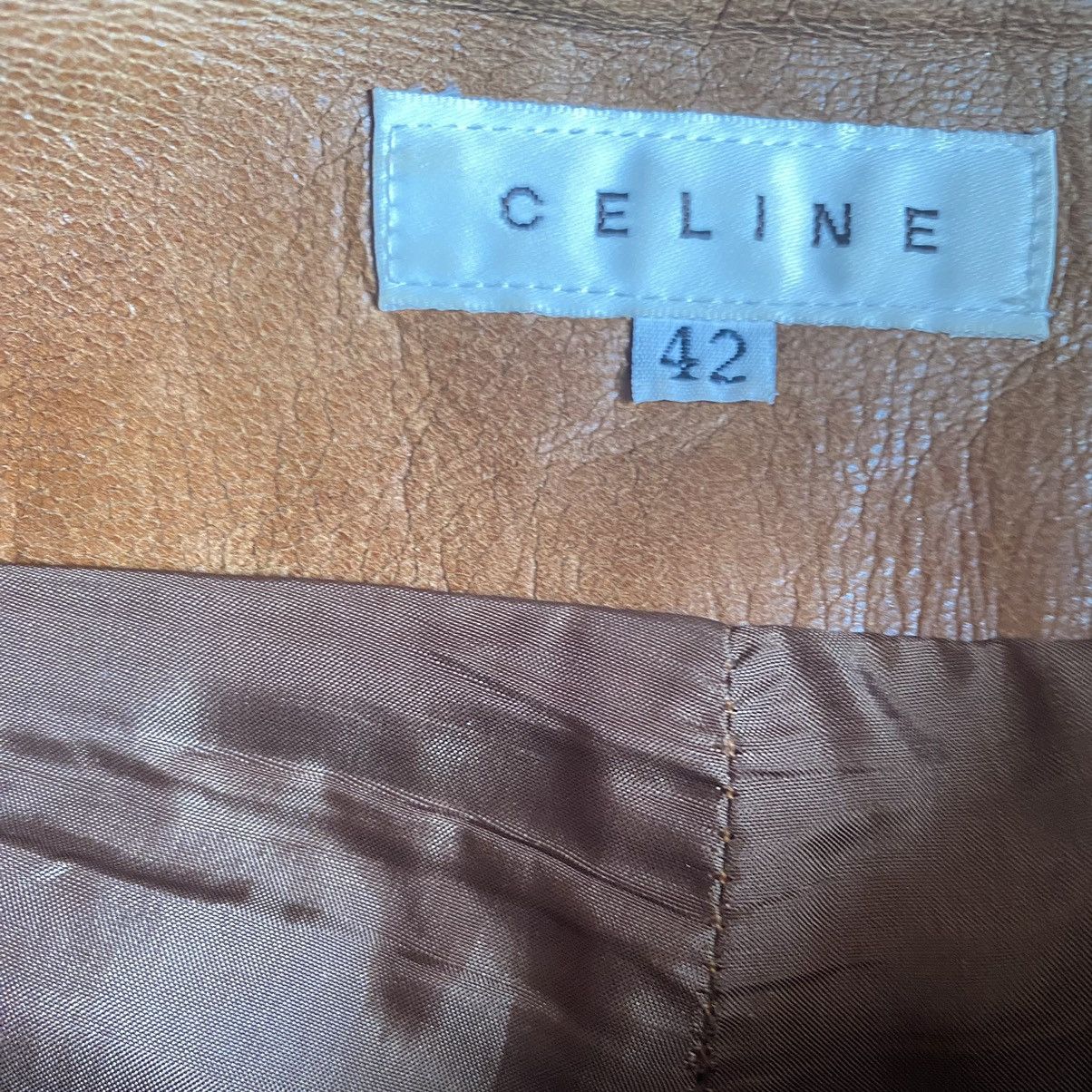 Celine Vintage SS01 Runway Painted Leather Pants Size 32" / US 10 / IT 46 - 21 Thumbnail