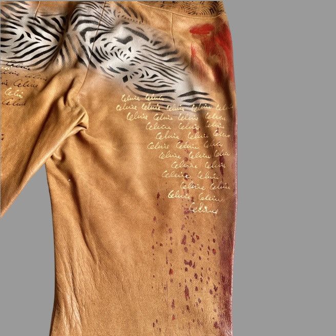 Celine Vintage SS01 Runway Painted Leather Pants Size US 32 / EU 48 - 16 Thumbnail