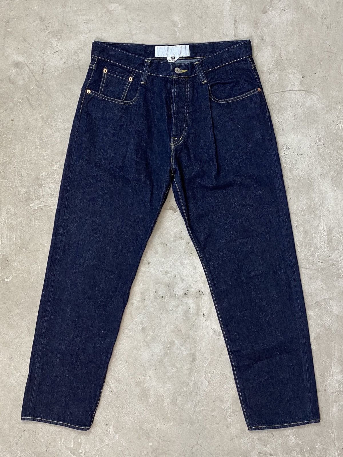 image of Comme Des Garcons x Ganryu Curved Indigo Denims, Men's (Size 32)