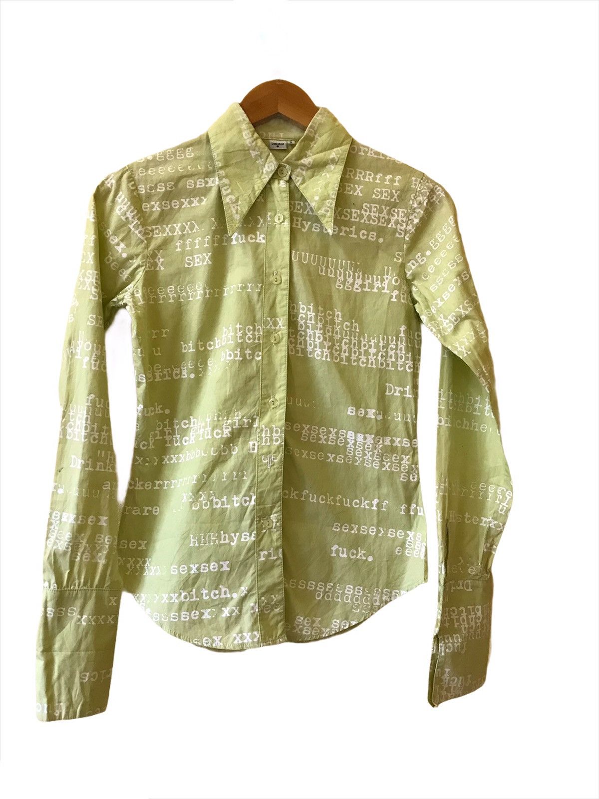 Hysteric Glamour × Seditionaries Hysteric Glamour Letter Sex Button Up Collar Shirt Size S / US 4 / IT 40 - 1 Thumbnail
