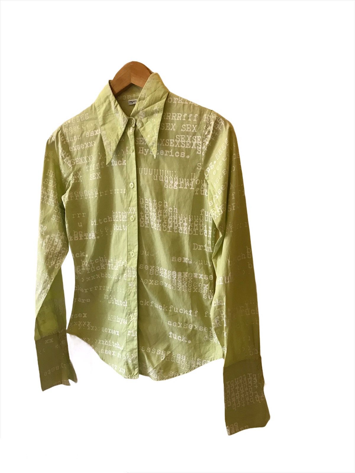 Hysteric Glamour × Seditionaries Hysteric Glamour Letter Sex Button Up Collar Shirt Size S / US 4 / IT 40 - 2 Thumbnail