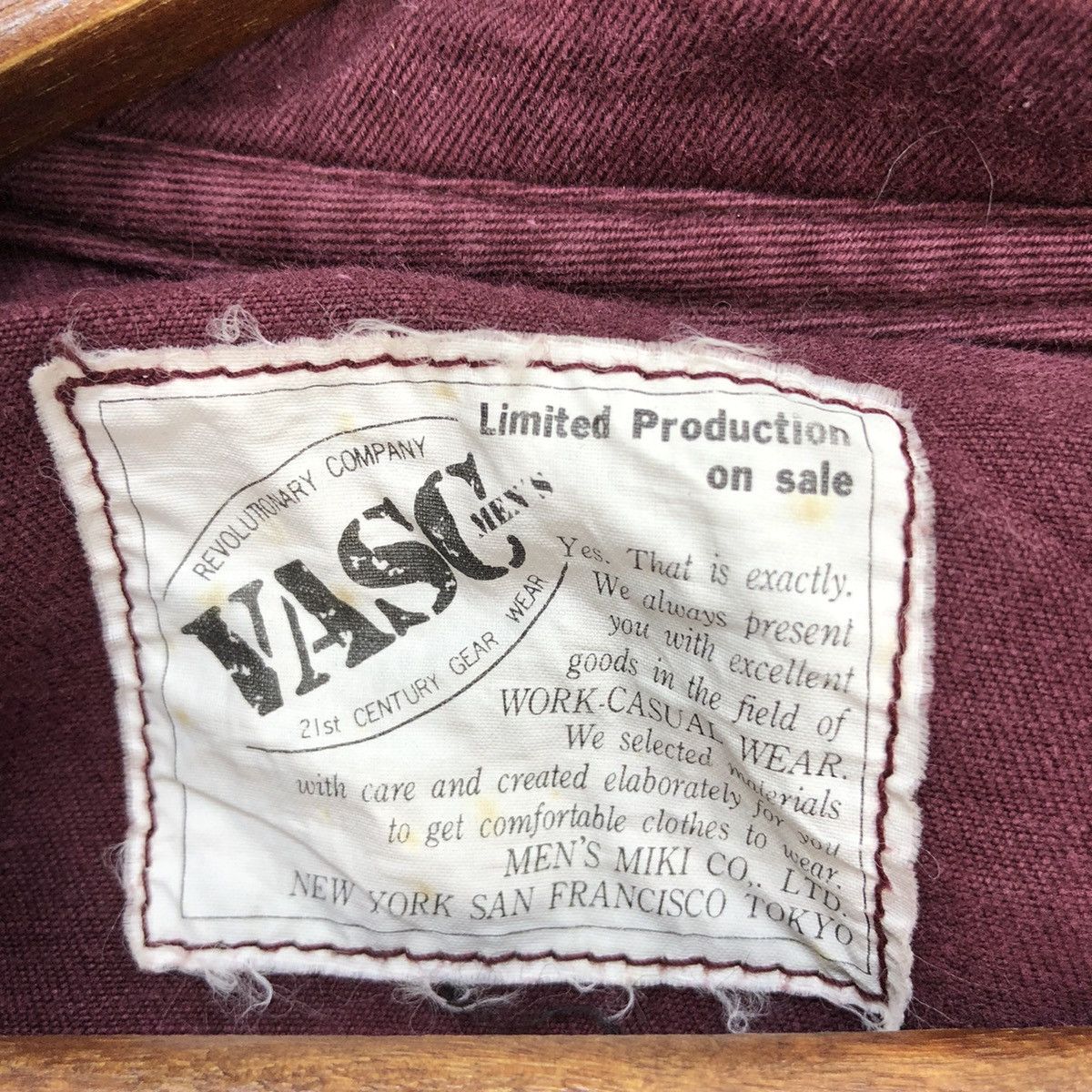 Japanese Brand 🔥Vasc Men’s Miki Co.Ltd Worker Fabric From Japan Size US L / EU 52-54 / 3 - 10 Thumbnail