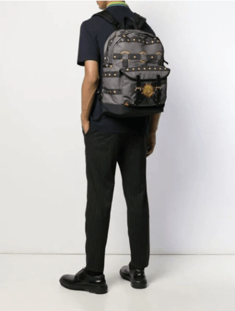 Versace Bondage Medusa Head Backpack In Grey Nylon/Leather Size ONE SIZE - 3 Thumbnail