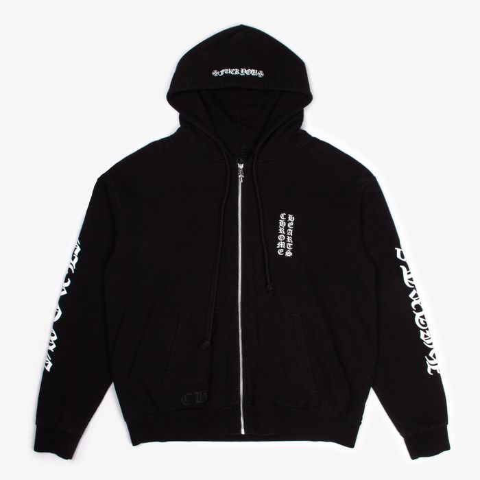 Chrome Hearts CHROME HEARTS EYE CHART LOGO ZIP UP HOODIE Grailed