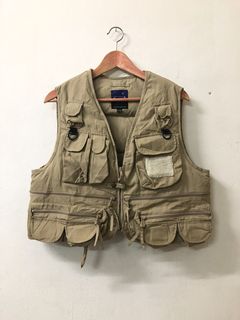 Vintage Japanese Brand Manphoto Camo Utility Vest Fishing Vest