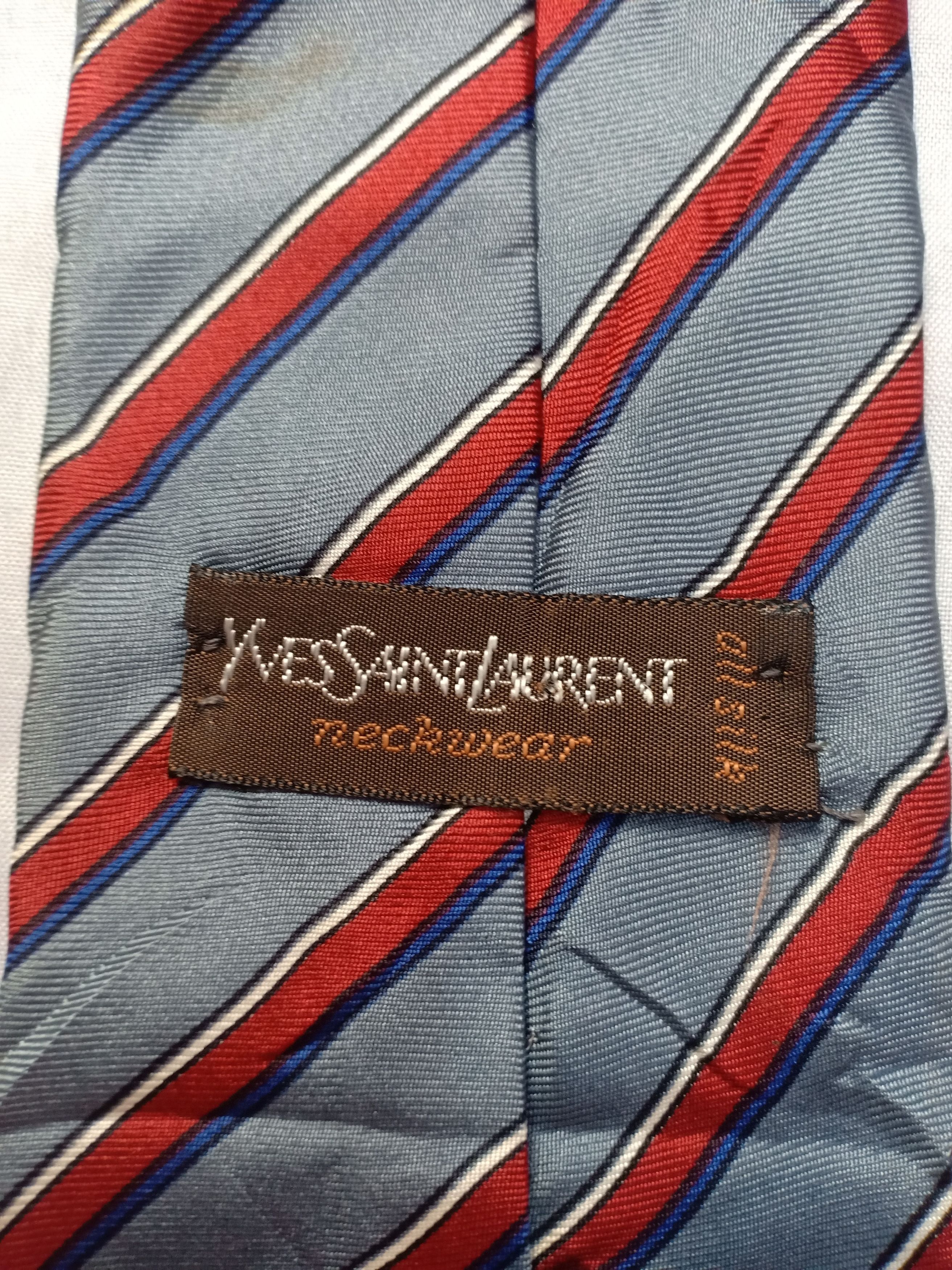 Yves Saint Laurent Vintage Yves Saint Lauren YSL Necktie Stripes Silk USA Size ONE SIZE - 3 Thumbnail