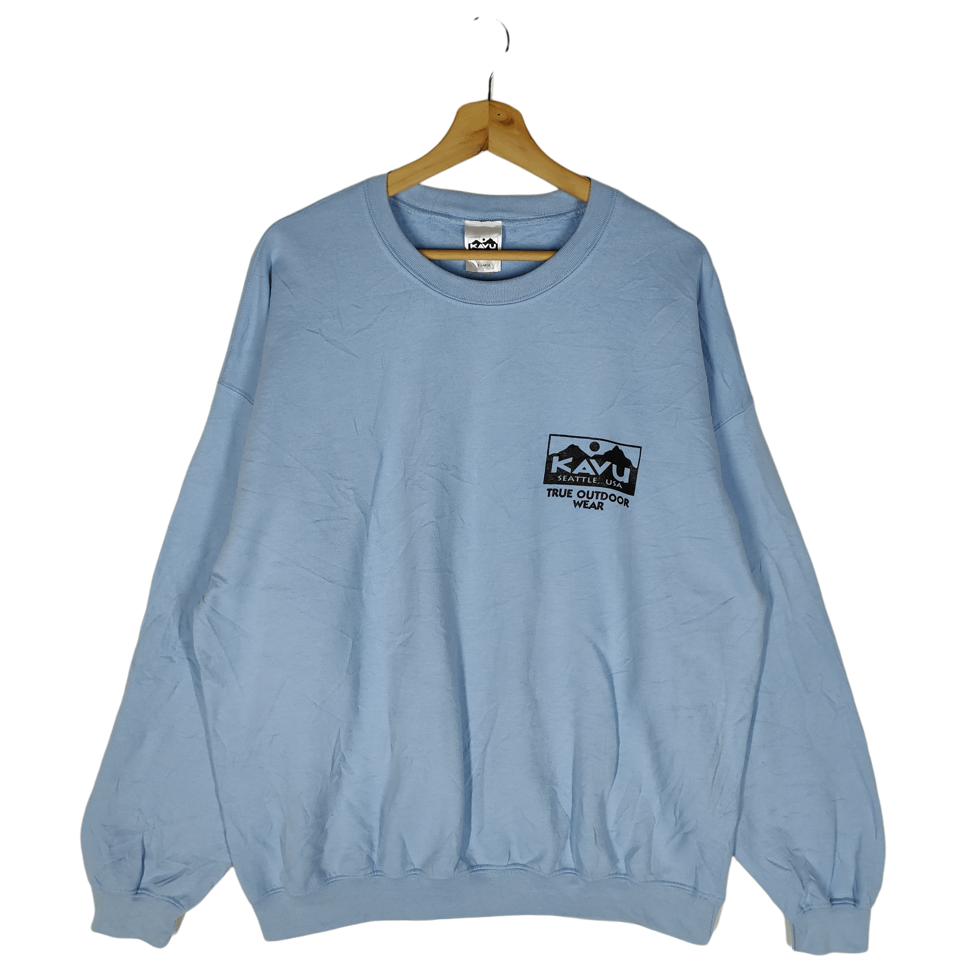 image of Vintage 00's Kavu Seattle, Usa Sweatshirts in Light Blue, Men's (Size XL)