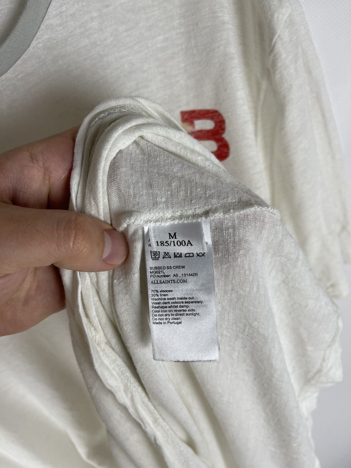 Allsaints Allsaints subbed ss crew tee shirt linen viscose Size US M / EU 48-50 / 2 - 9 Thumbnail