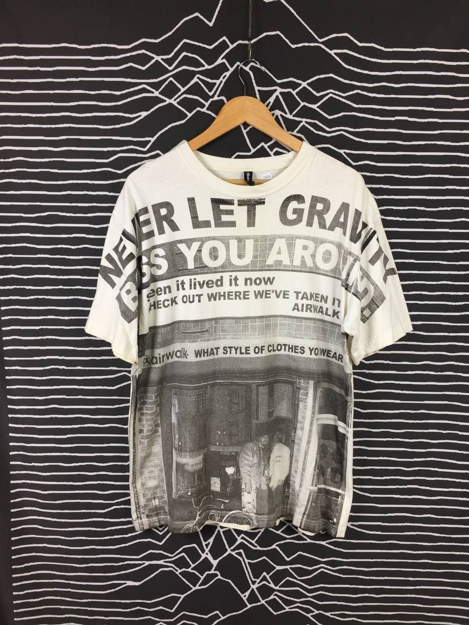 image of VTG 90's 00S Airwalk All Over Print Ratm Skate Tee in White, Men's (Size Large)