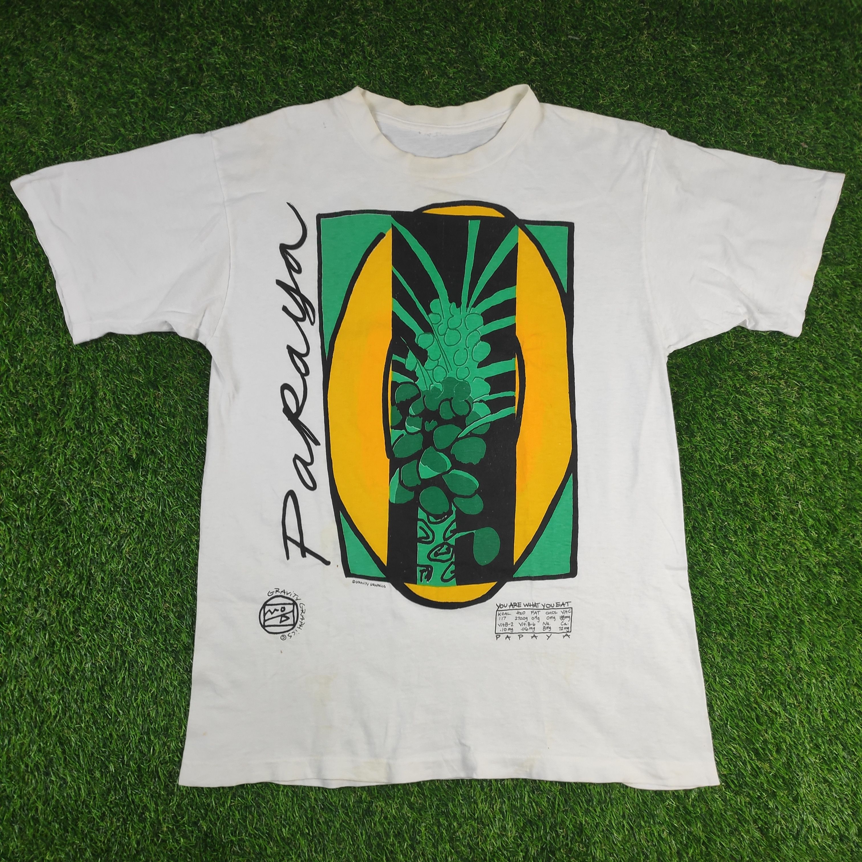 image of Andy Warhol Roy L Claes O x Art Vintage 90's "papaya" Gravity Graphics Pop Art Tshirt in White (Siz