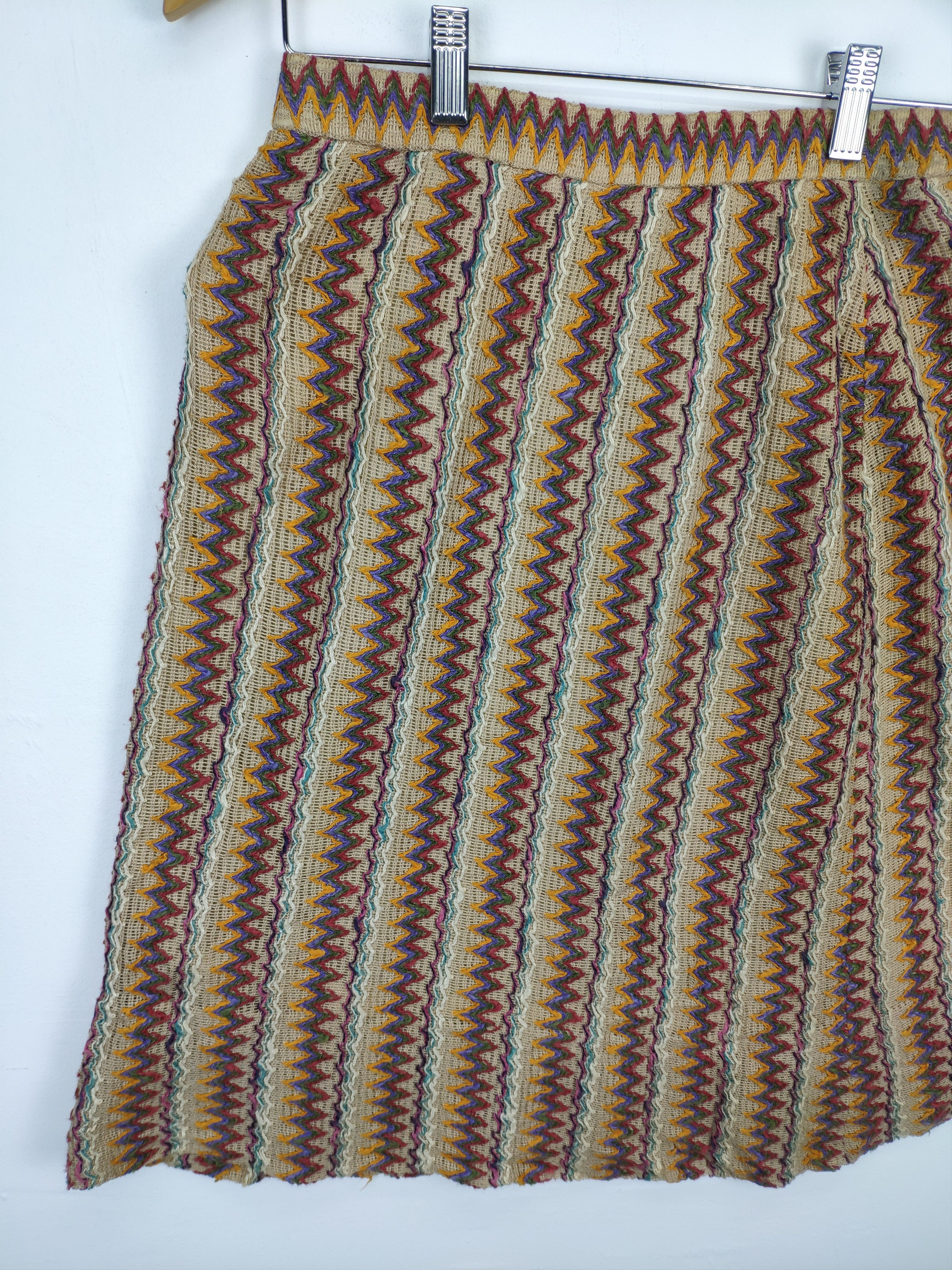 Japanese Brand × Vintage Vintage Mini Skirt Cable Knit Native Style Size 26" / US 2 / IT 38 - 7 Thumbnail