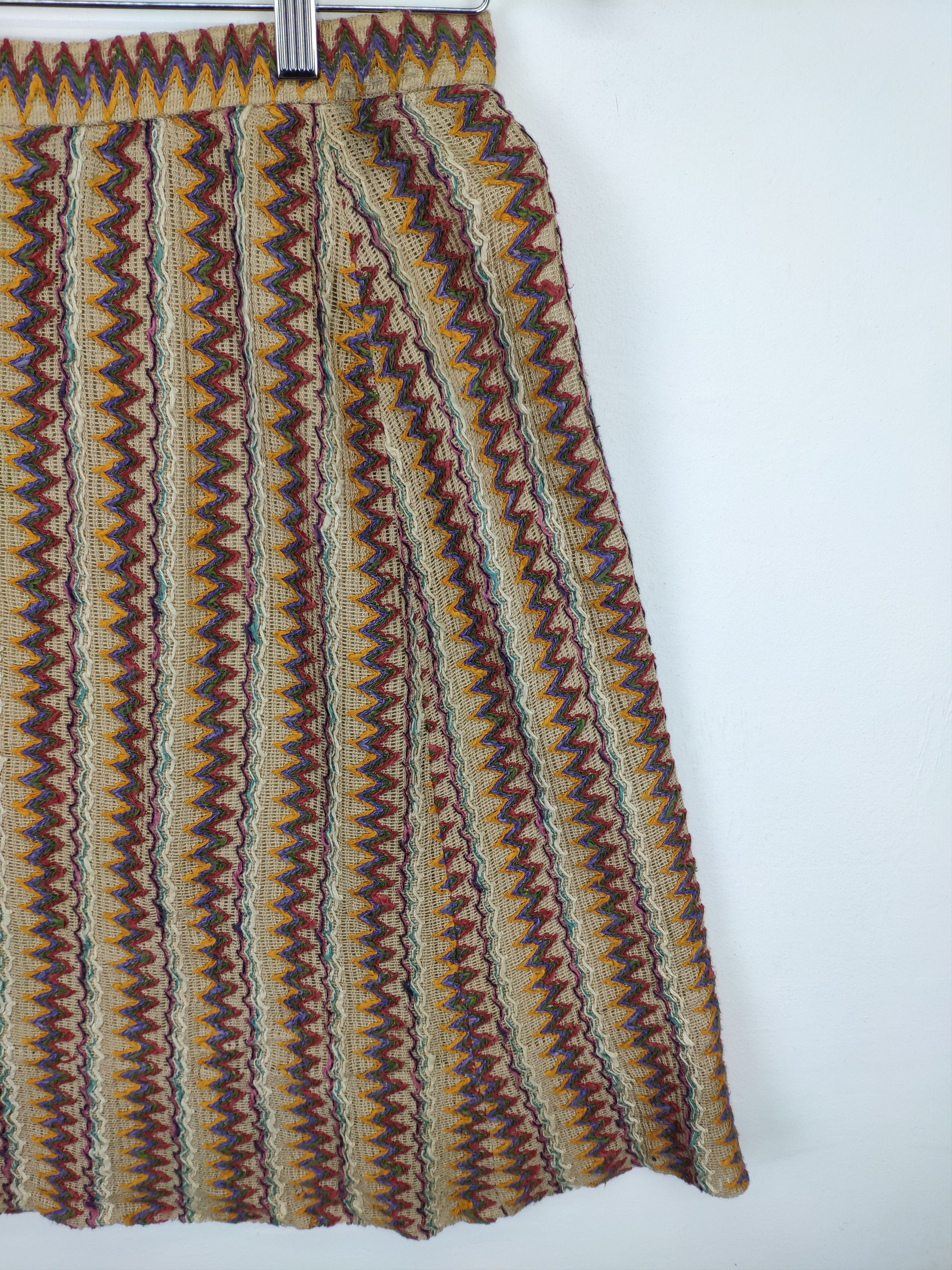 Japanese Brand × Vintage Vintage Mini Skirt Cable Knit Native Style Size 26" / US 2 / IT 38 - 6 Thumbnail