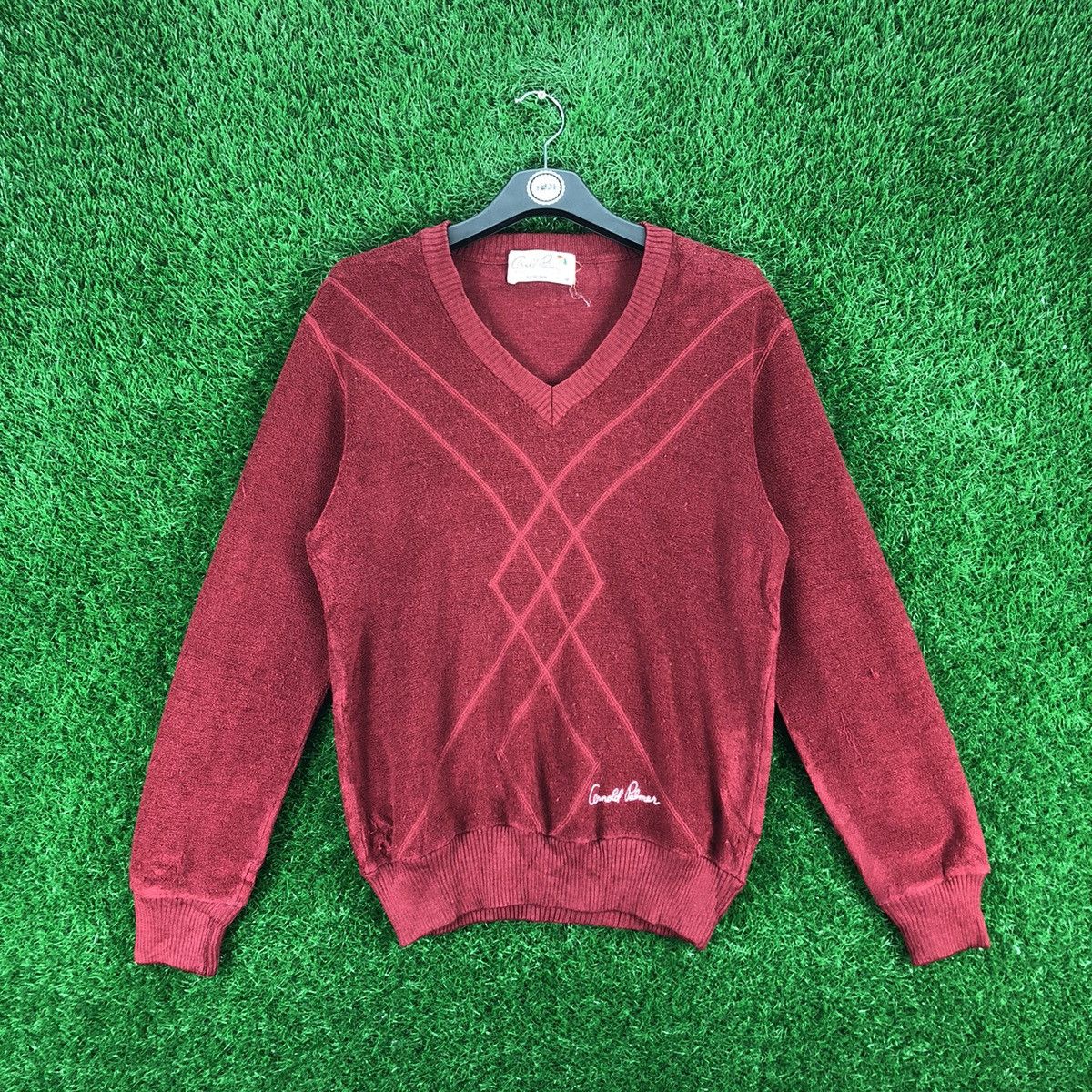 Aran Isles Knitwear Vintage 90's Arnold Palmer V Neck Shirt Pullover Size US M / EU 48-50 / 2 - 1 Thumbnail