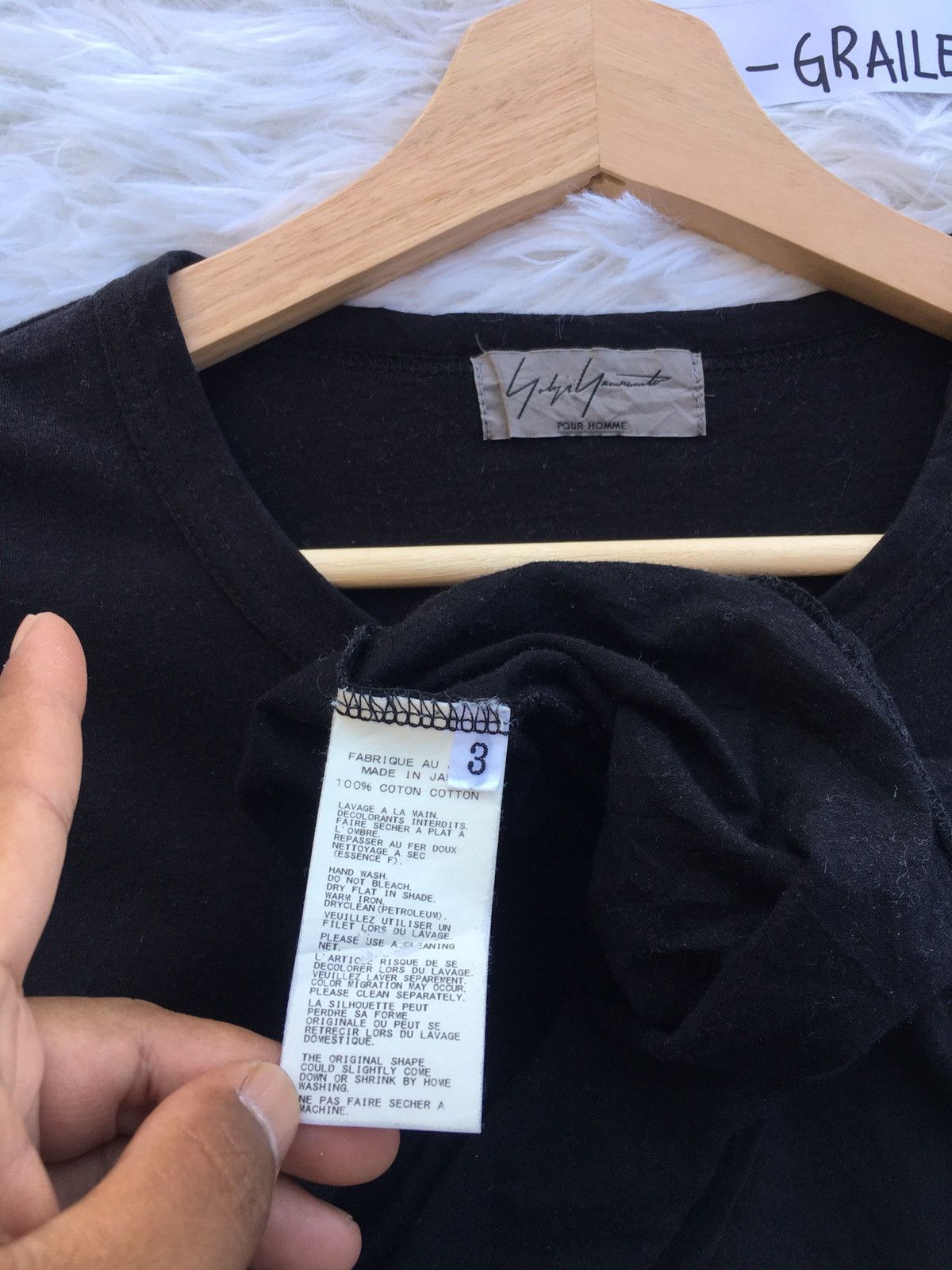 Yohji Yamamoto Rare Plain Black Tshirt By Yohji Yamamoto Produce Size US M / EU 48-50 / 2 - 12 Thumbnail