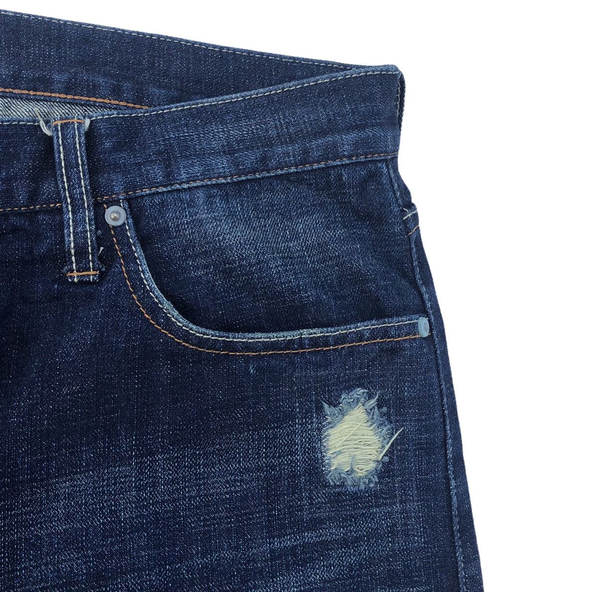 Global Work Japanese Global Work Distressed Painted Selvedge Denim Pants Size US 34 / EU 50 - 5 Thumbnail