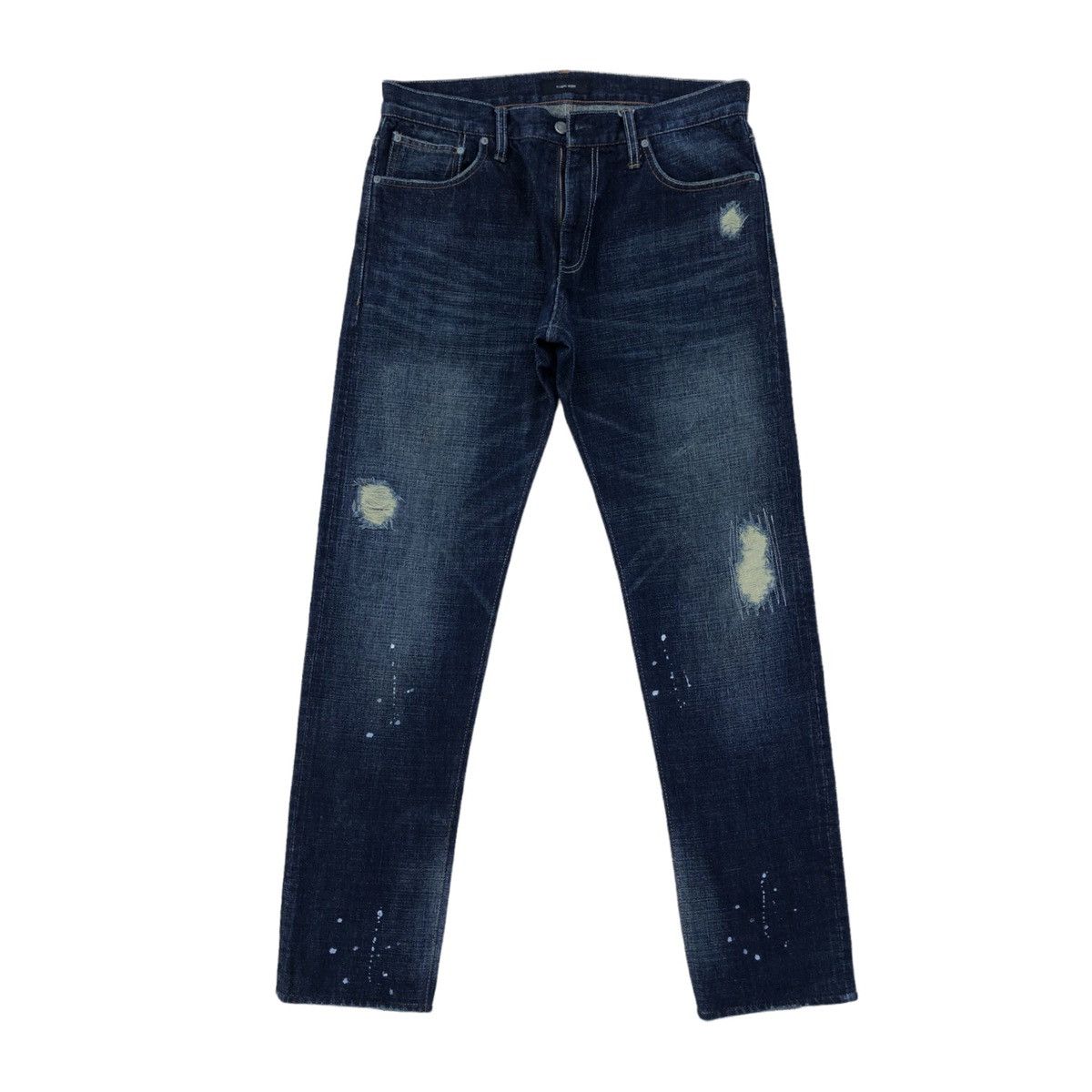 Global Work Japanese Global Work Distressed Painted Selvedge Denim Pants Size US 34 / EU 50 - 10 Thumbnail