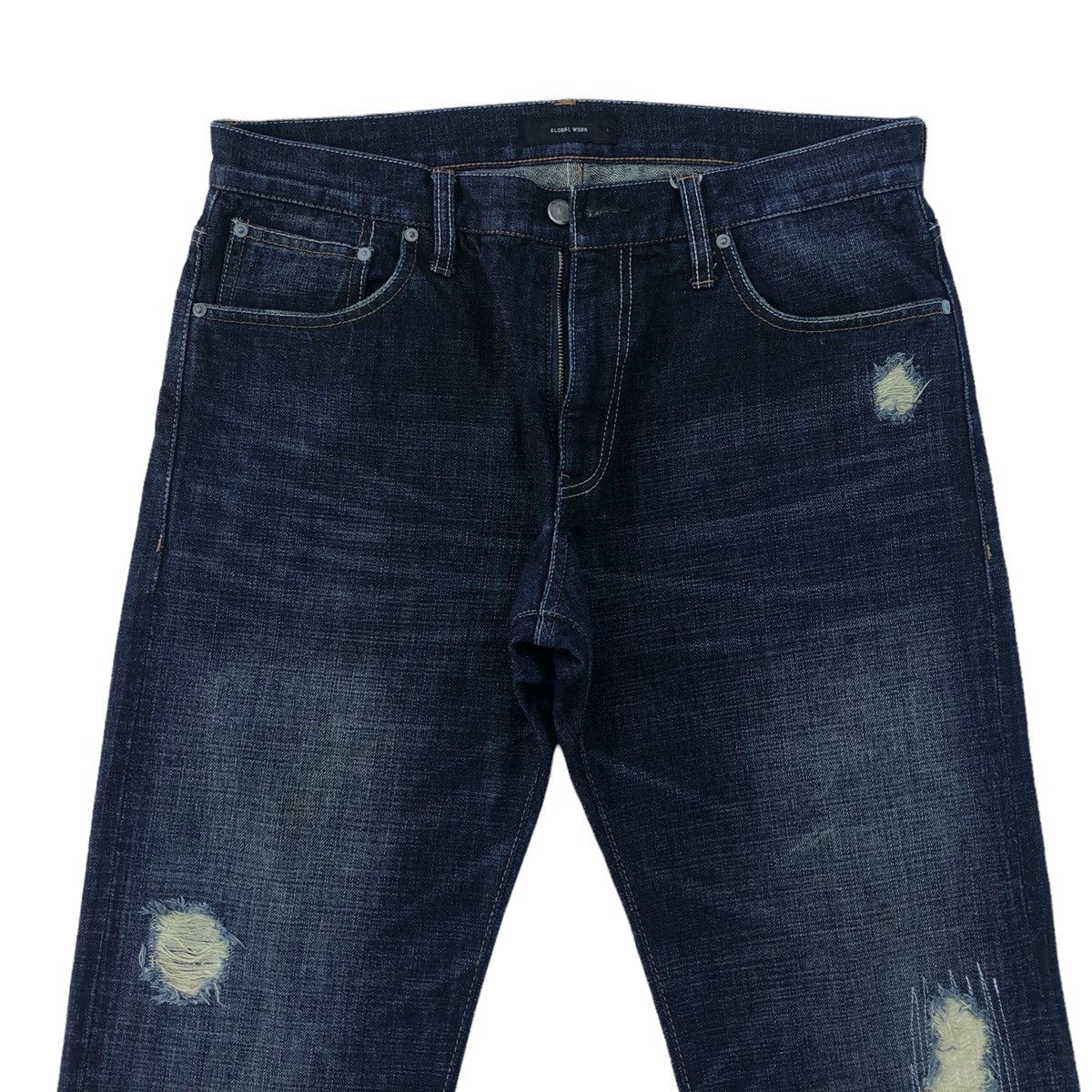 Global Work Japanese Global Work Distressed Painted Selvedge Denim Pants Size US 34 / EU 50 - 3 Thumbnail